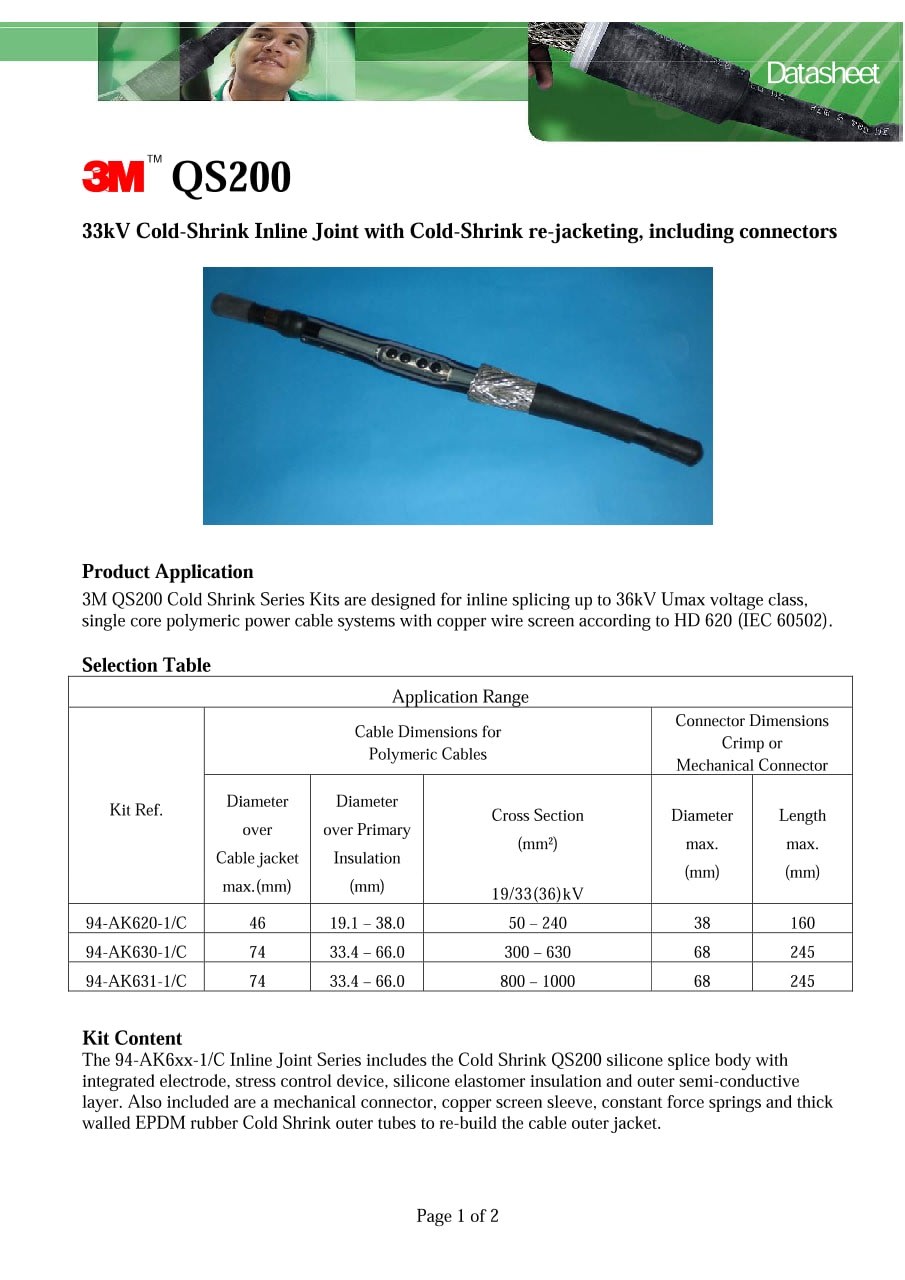 3M Electricite - QS200 94-AK 630-1/C AT
