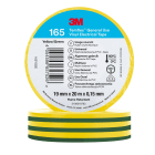 3M Electricite - Temflex 165 Ruban d'isolation électrique 19mm x 20m épaisseur 0,15mm Vert/Jaune
