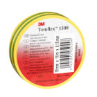 3M Electricite - 3M Temflex 1500 Ruban d'isolation electrique 10m x 15mm Vert-Jaune