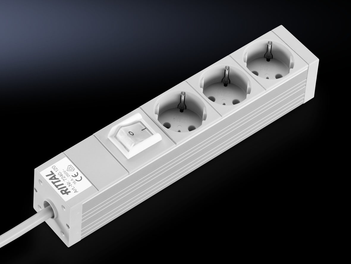 Rittal - Bandeau 3 prises Schuko + inter.