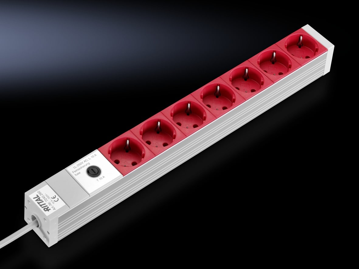Rittal - Bandeau de prises pour prises CEI 320 19", 7 prises onduleur