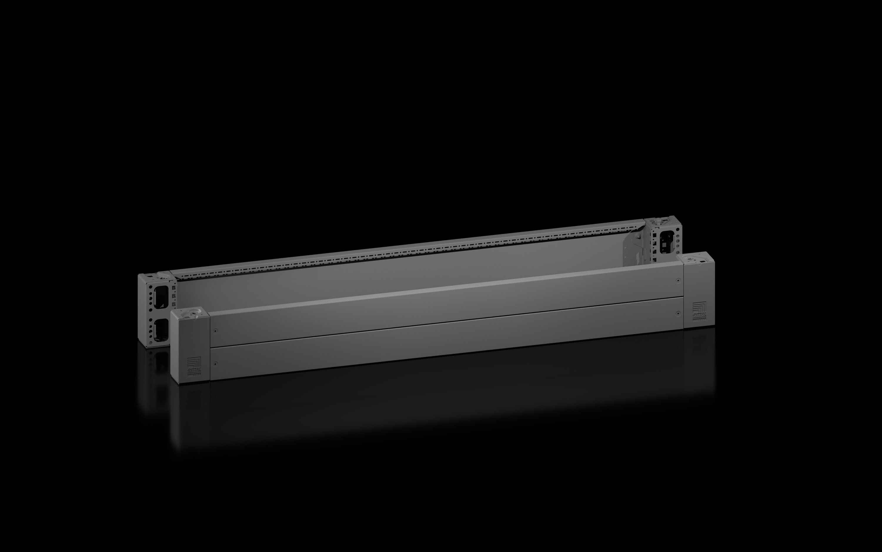 Rittal - Plaque socle AV/AR avec pièce d'angle -VX25-TS-TSIT-SE-PC-IW-CM-TP -H200 L1600