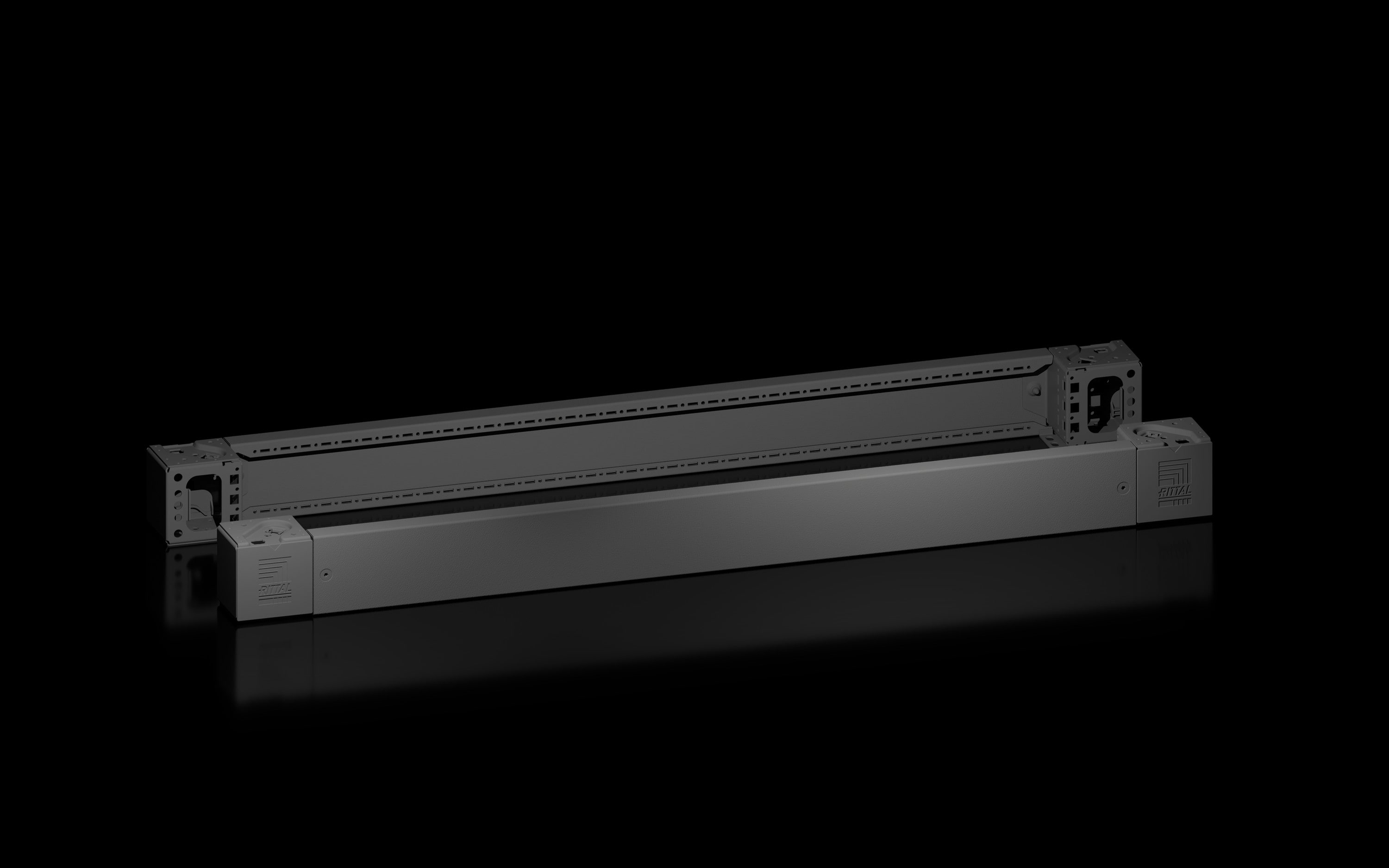 Rittal - Plaque socle AV/AR avec pièce d'angle -VX25-TS-TSIT-SE-PC-IW-CM-TP -H100 L1200