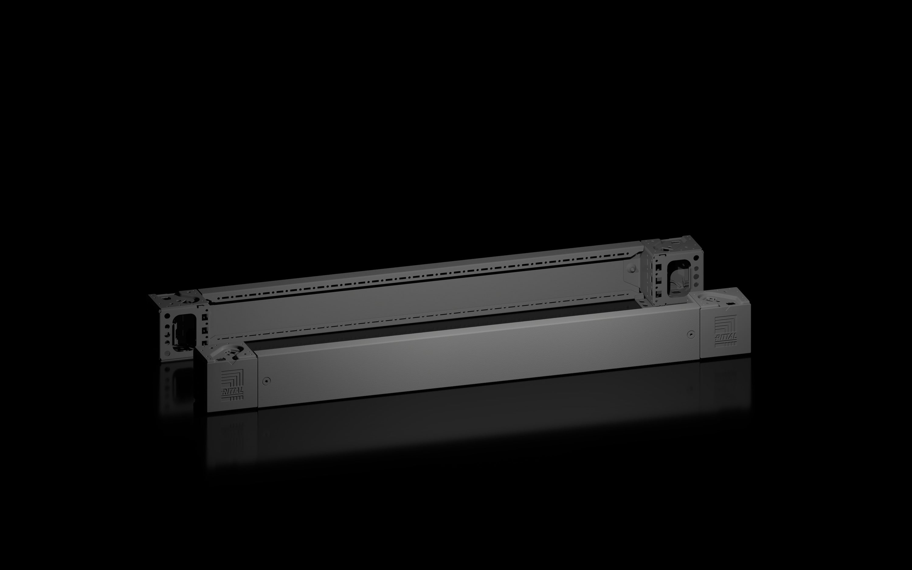 Rittal - Plaque socle AV/AR avec pièce d'angle -VX25-TS-TSIT-SE-PC-IW-CM-TP -H100 L1000