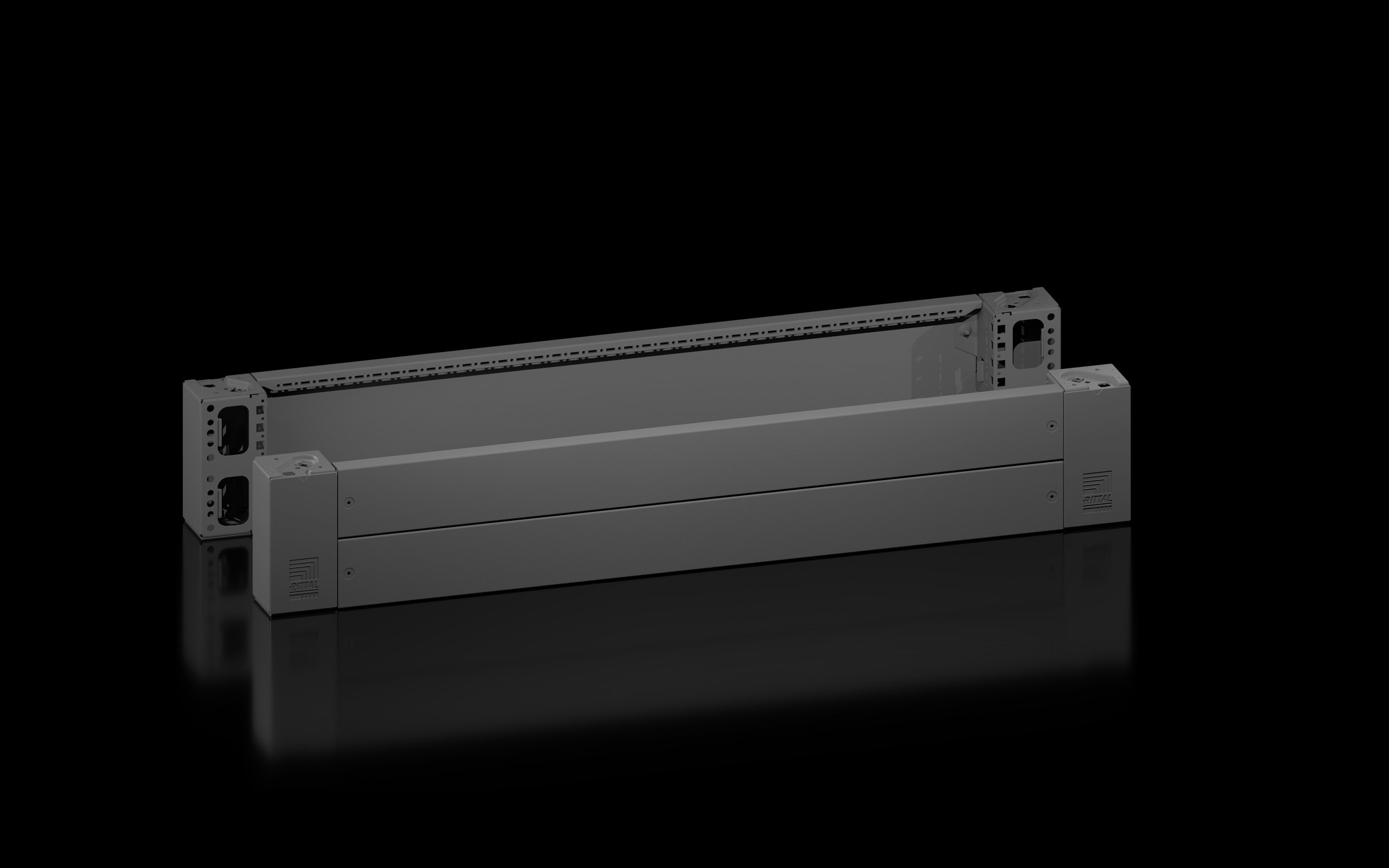 Rittal - Plaque socle AV/AR avec pièce d'angle -VX25-TS-TSIT-SE-PC-IW-CM-TP -H200 L1200