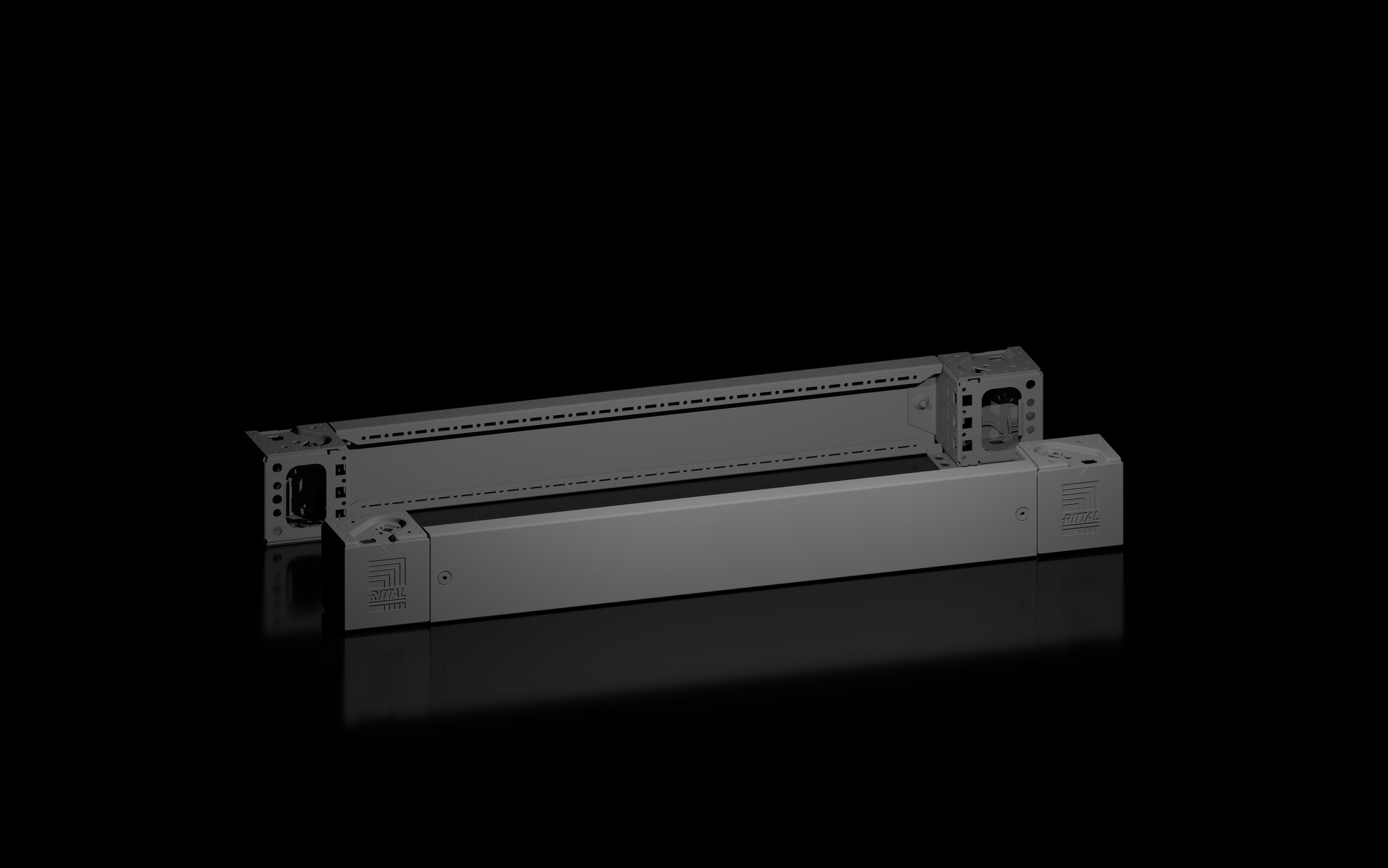Rittal - Plaque socle AV/AR avec pièce d'angle -VX25-TS-TSIT-SE-PC-IW-CM-TP -H100 L850