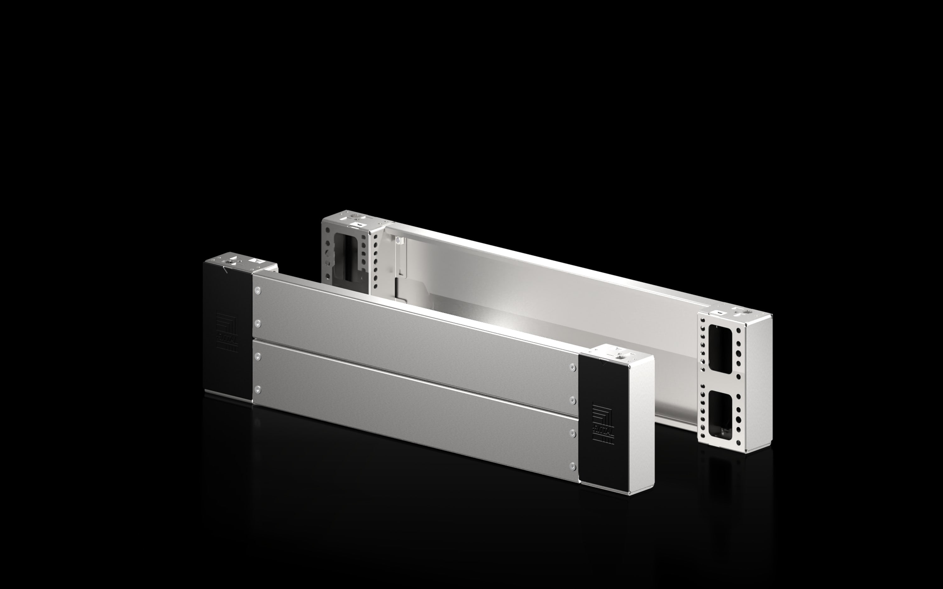 Rittal - Plaques de socle avant/arrière en inox pour VX avec pièces d'angle - H200 L800