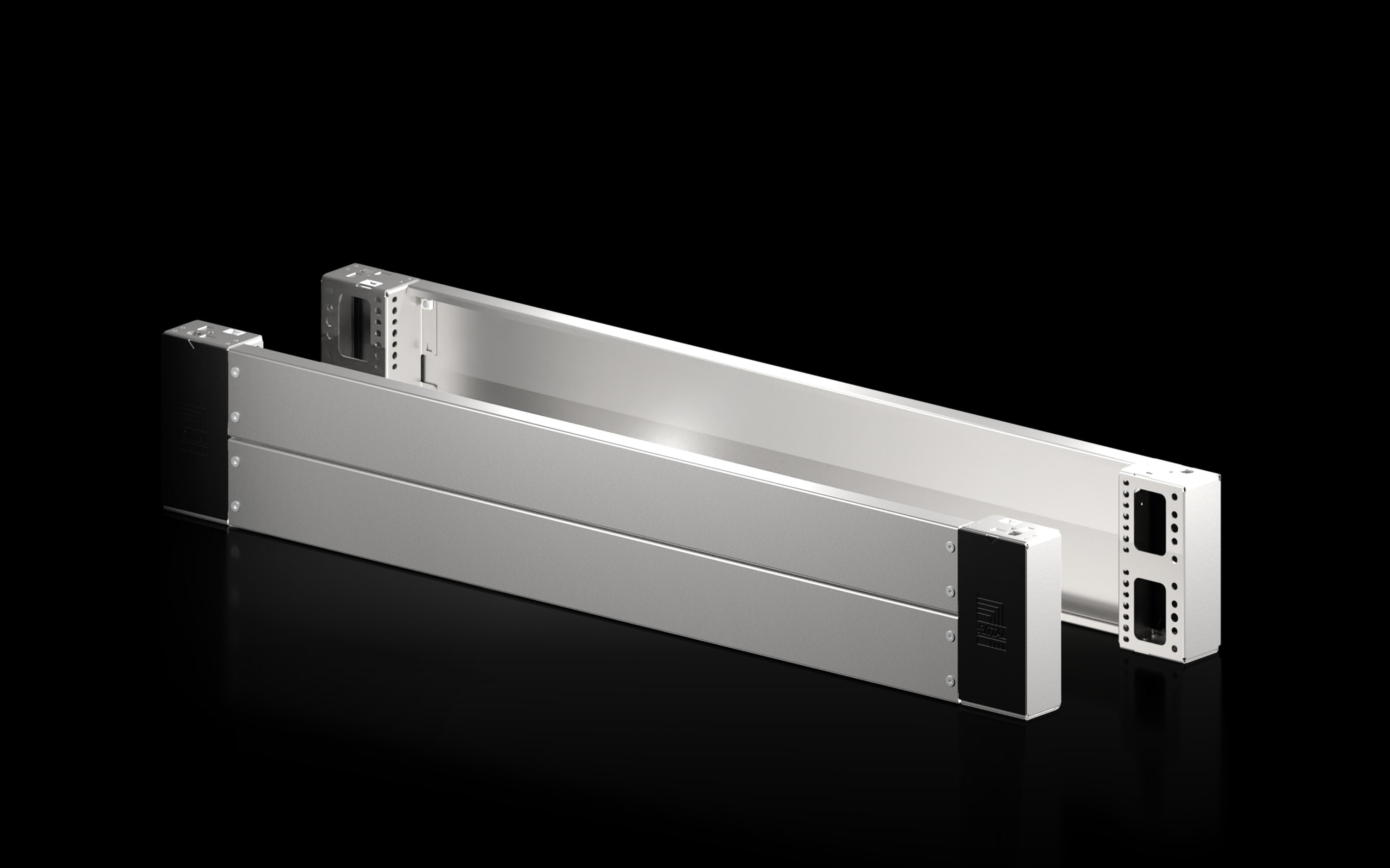 Rittal - Plaques de socle avant/arrière en inox pour VX avec pièces d'angle - H200 L1200
