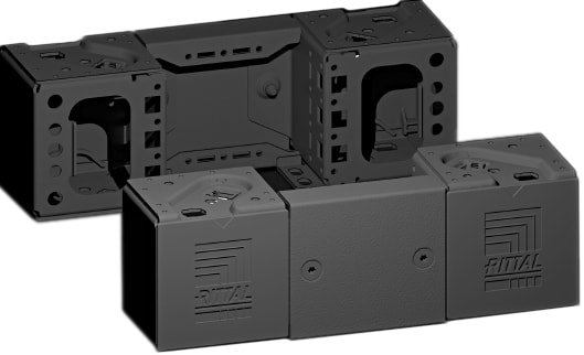 Rittal - 2 Plaque socle AV/AR avec pièce d'angle -VX25-TS-TSIT-SE-PC-IW-CM-TP -H100 L300
