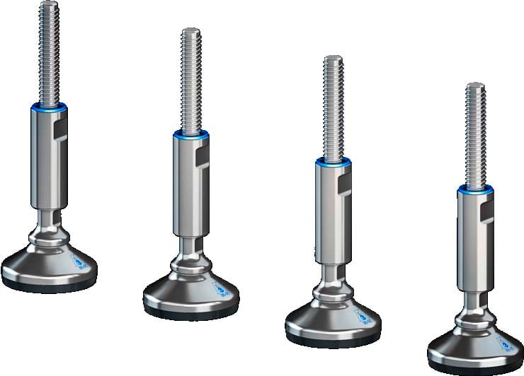 Rittal - 4 Pied nivellement HD M12 avec ancrageAmplitude 122-175mm-7000N-en inox 304
