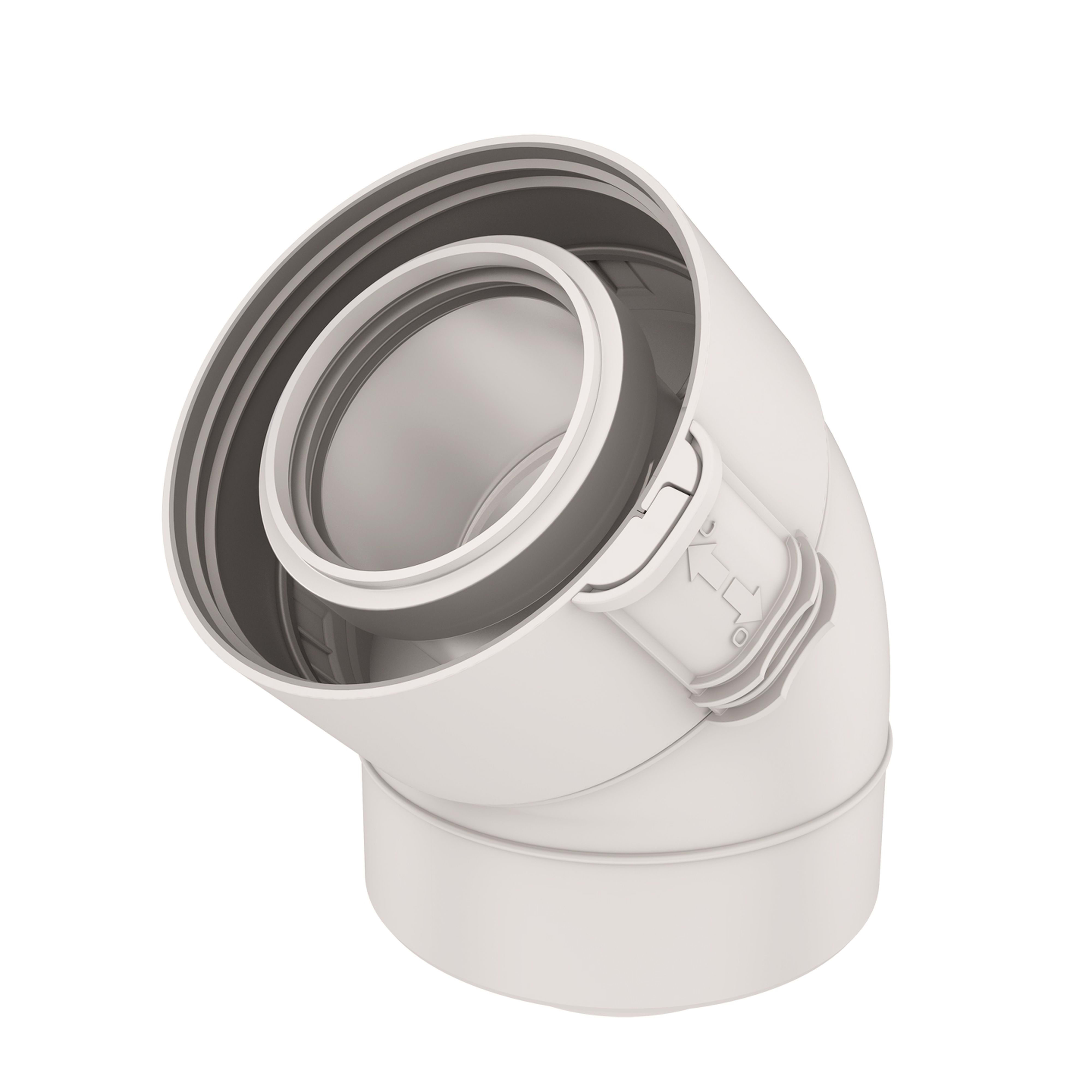 Ubbink France - Coude 45° Rolux Condensation D60/100mm PPTL/PP Sekurit
