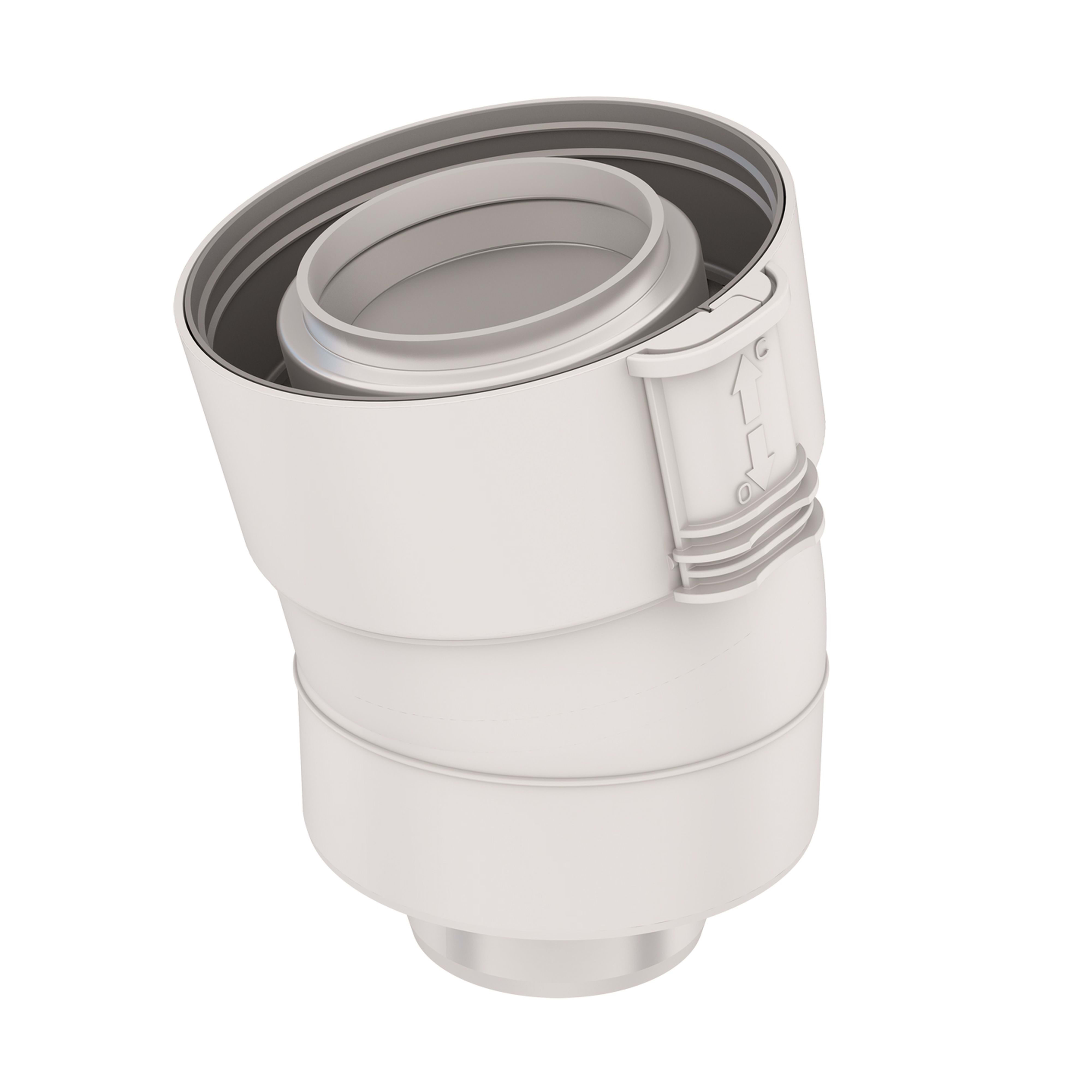 Ubbink France - Coude 15° Rolux Condensation D60/100mm PPTL/PVC système Sekurit