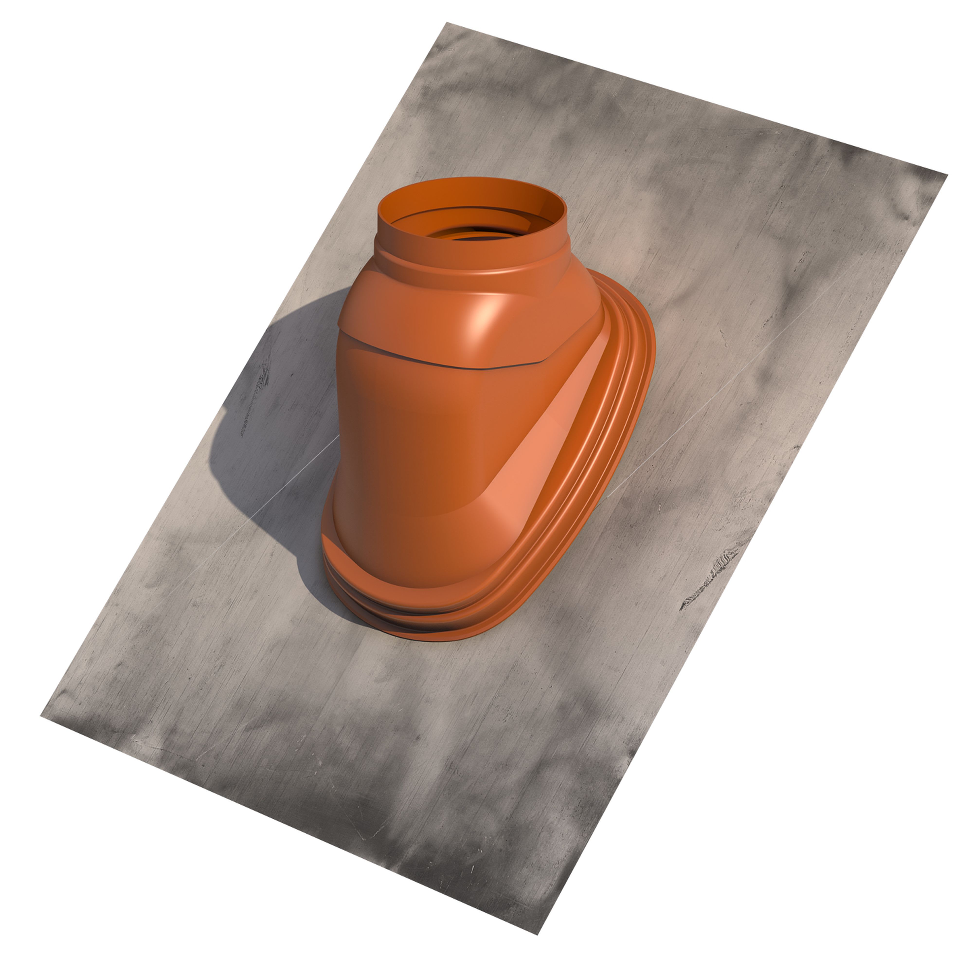 Ubbink France - Solin toit 25 à 45° ocre plomb naturel large D80/125mm