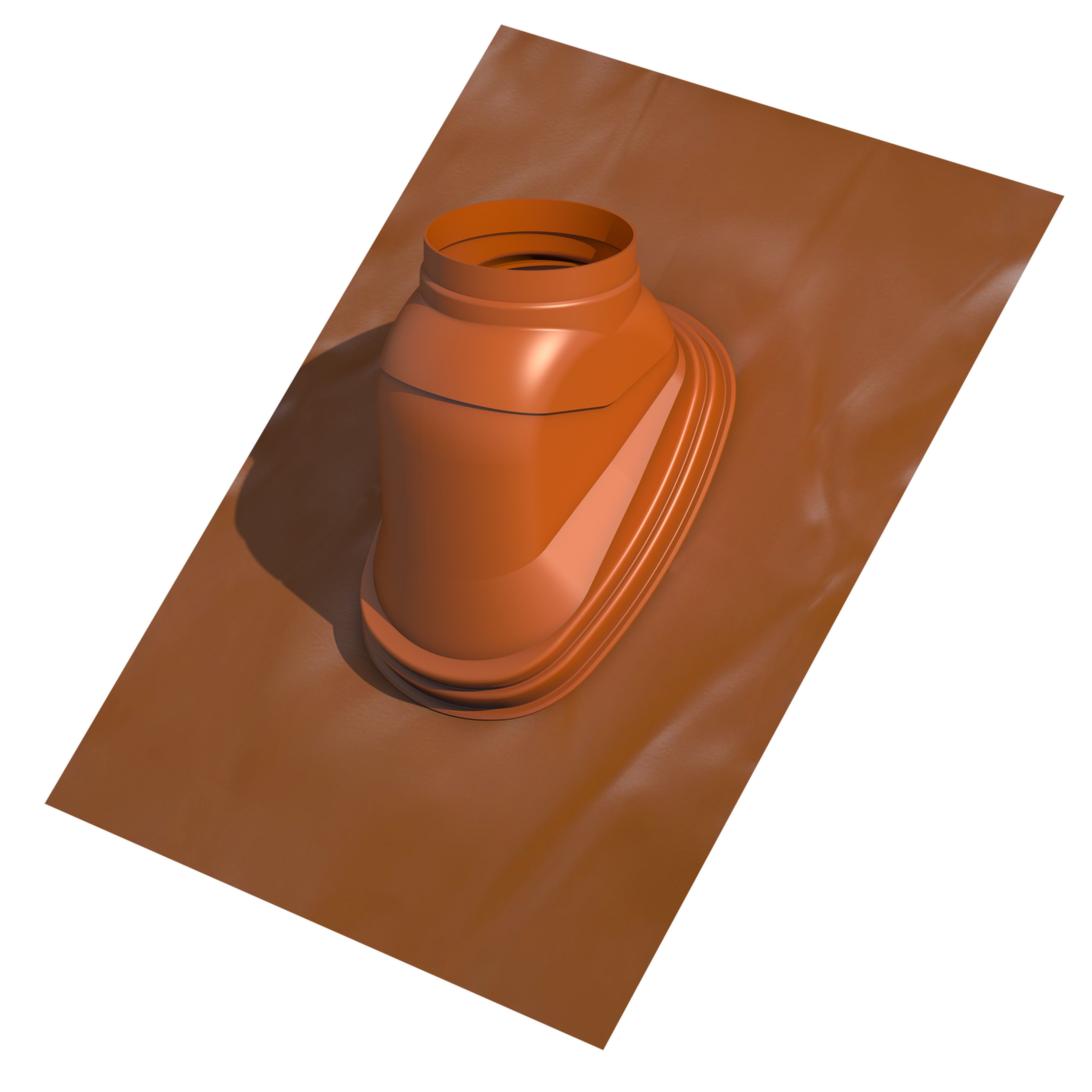 Ubbink France - Solin toit 25 à 45° ocre plomb ocre large D80/125mm