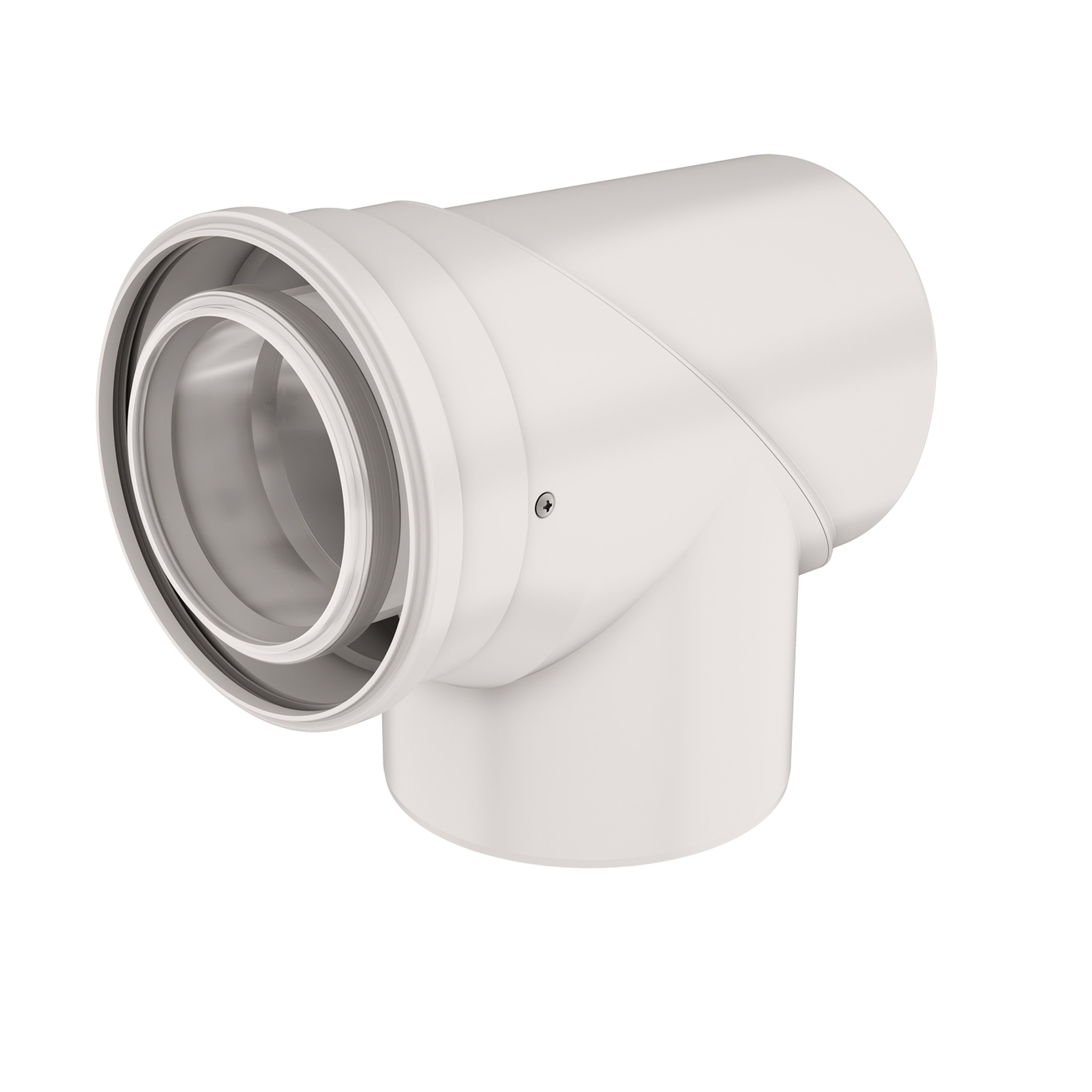 Ubbink France - Coude de visite 87° 80/125 PPtl/alu Blanc pour système Concentrique