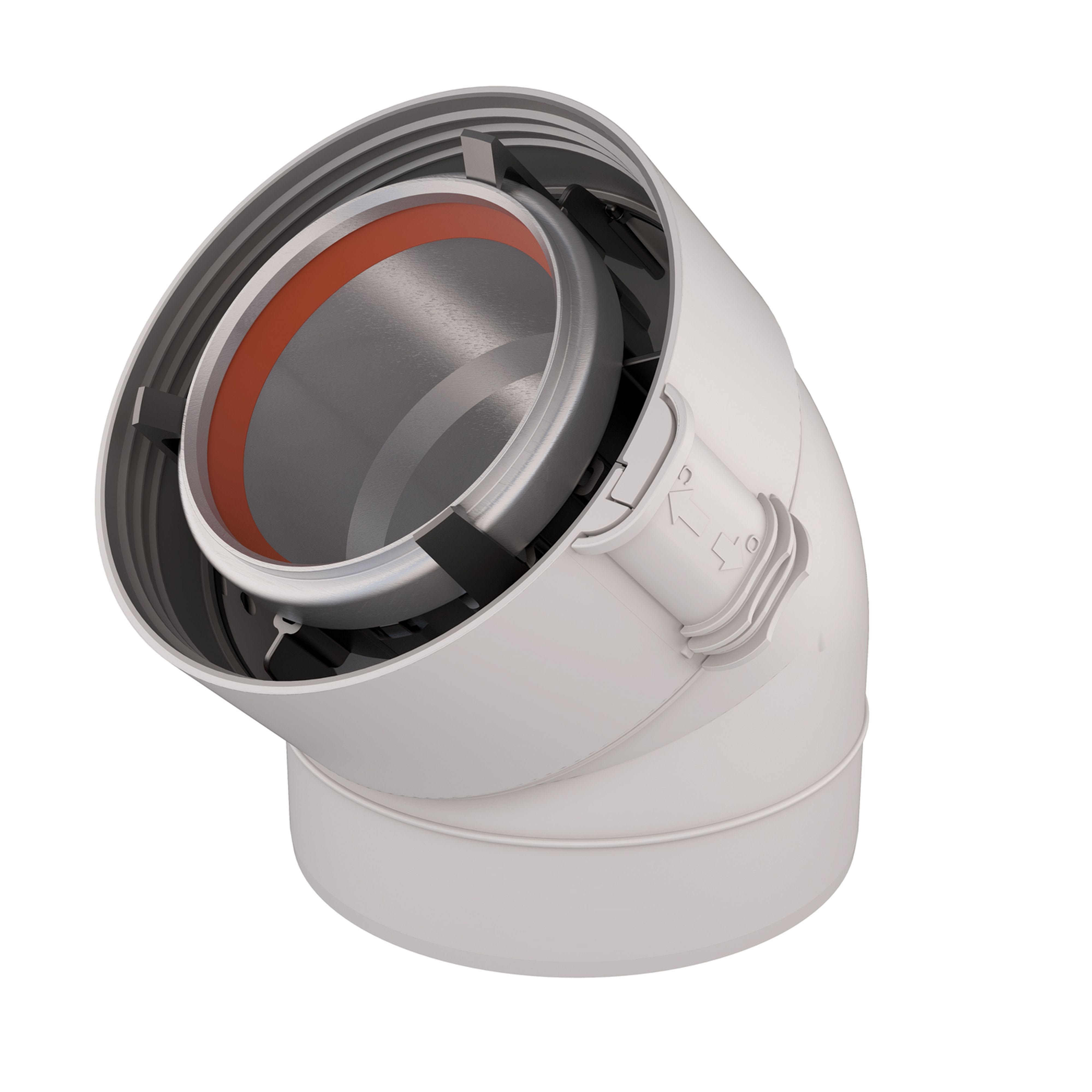 Ubbink France - Coude 45° Rolux Gaz D80/125mm ALU/PVC système Sekurit