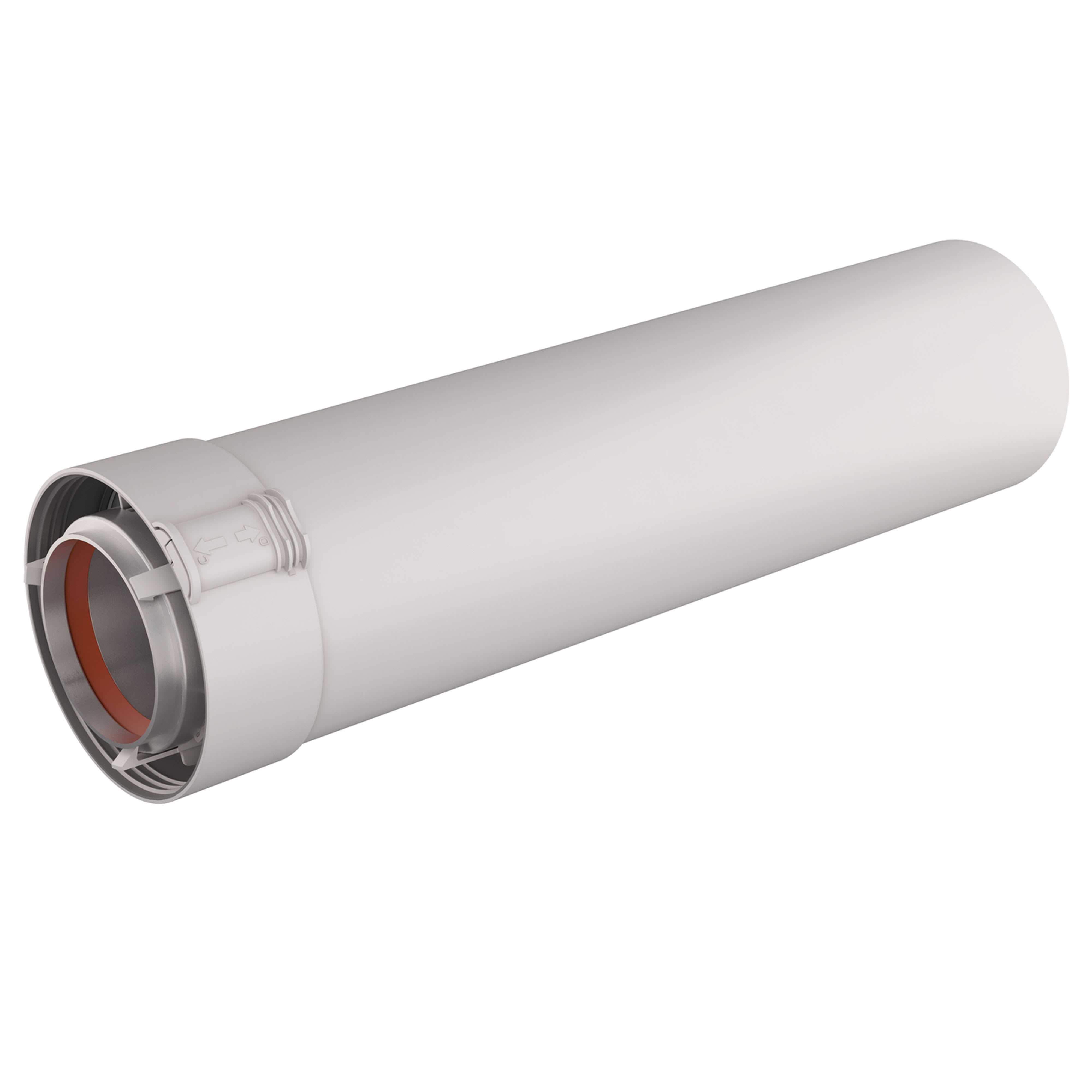Ubbink France - Conduit Rolux Gaz D80/125mm PPtl/PVC long.500mm système Sekurit