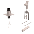 Ubbink France - Kit mural B22-B23 Chemilux Condensation D160mm pour conduit flexible, inox