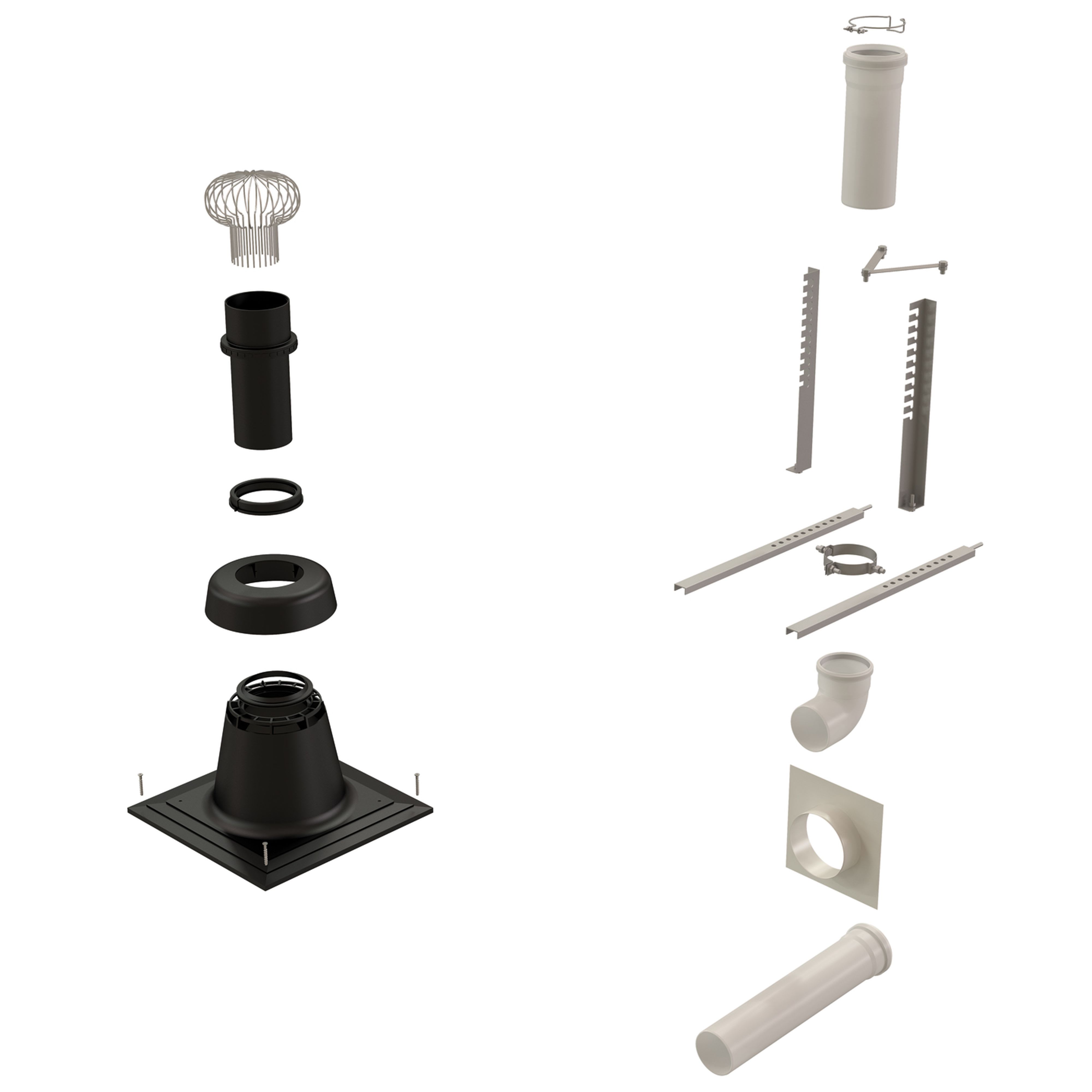 Ubbink France - Kit entrée murale Renolux Condensation  D110/160mm noir