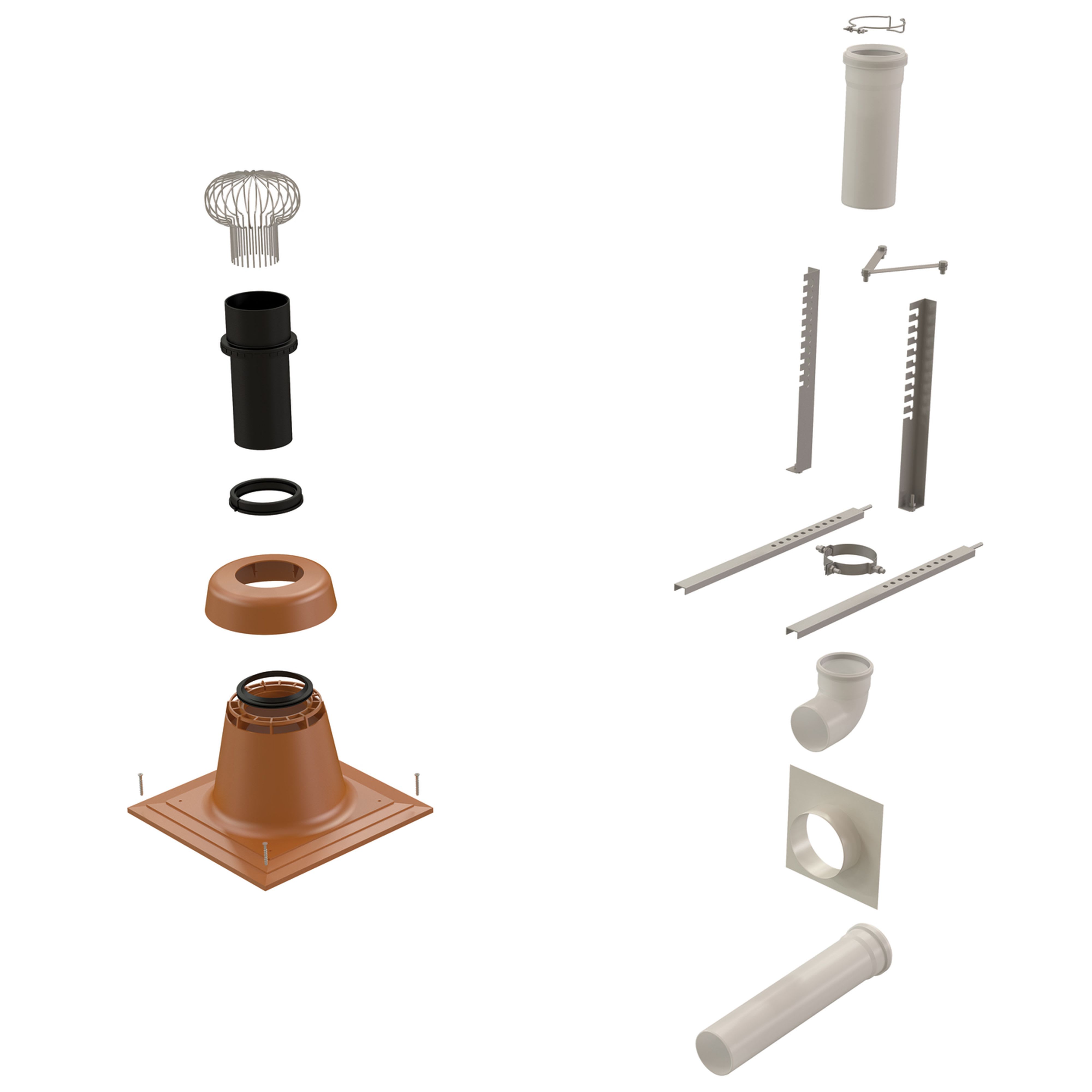 Ubbink France - Kit entrée murale Renolux Condensation  D110/160mm ocre