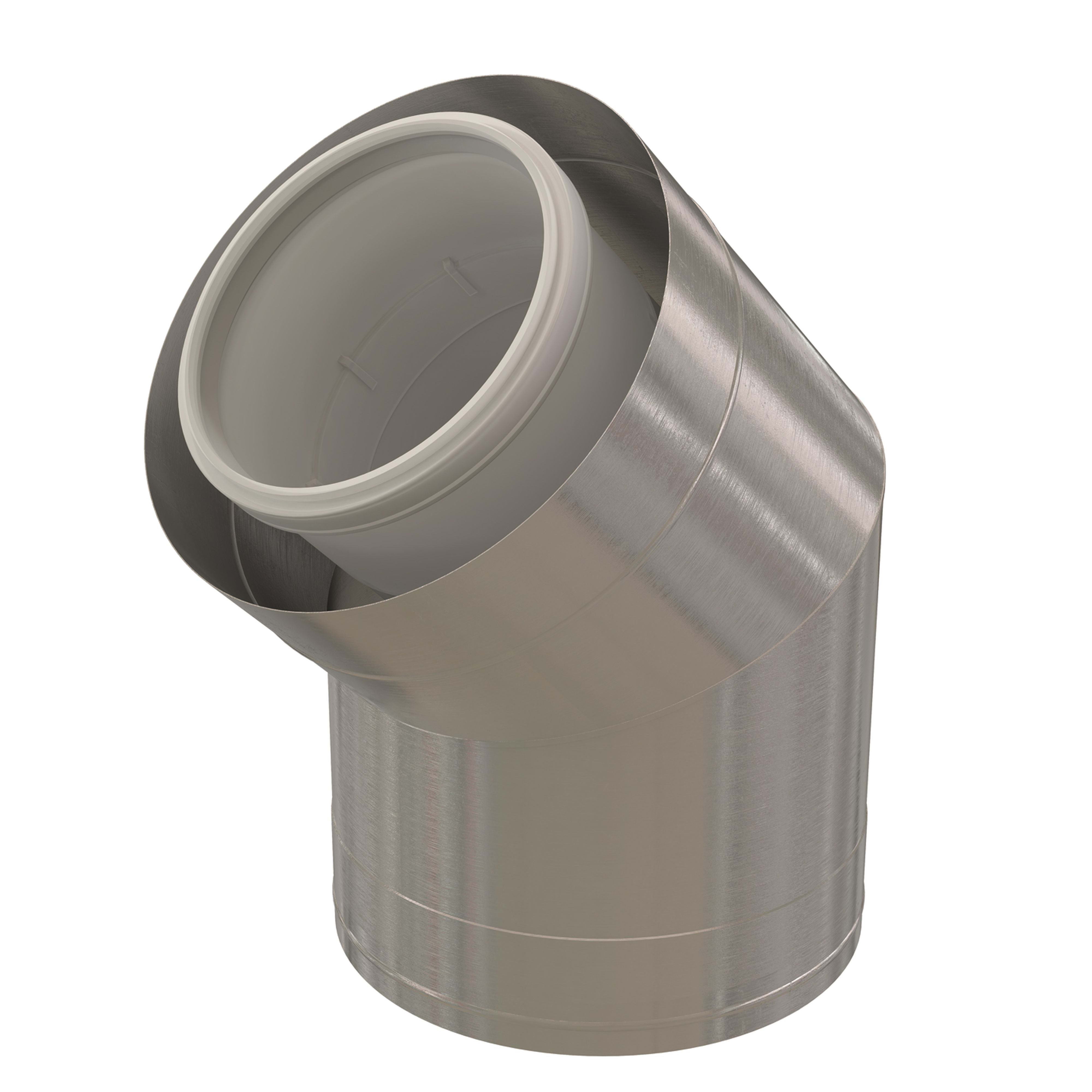 Ubbink France - Coude 45° Chemilux Condensation extérieur D200/300mm PP/inox