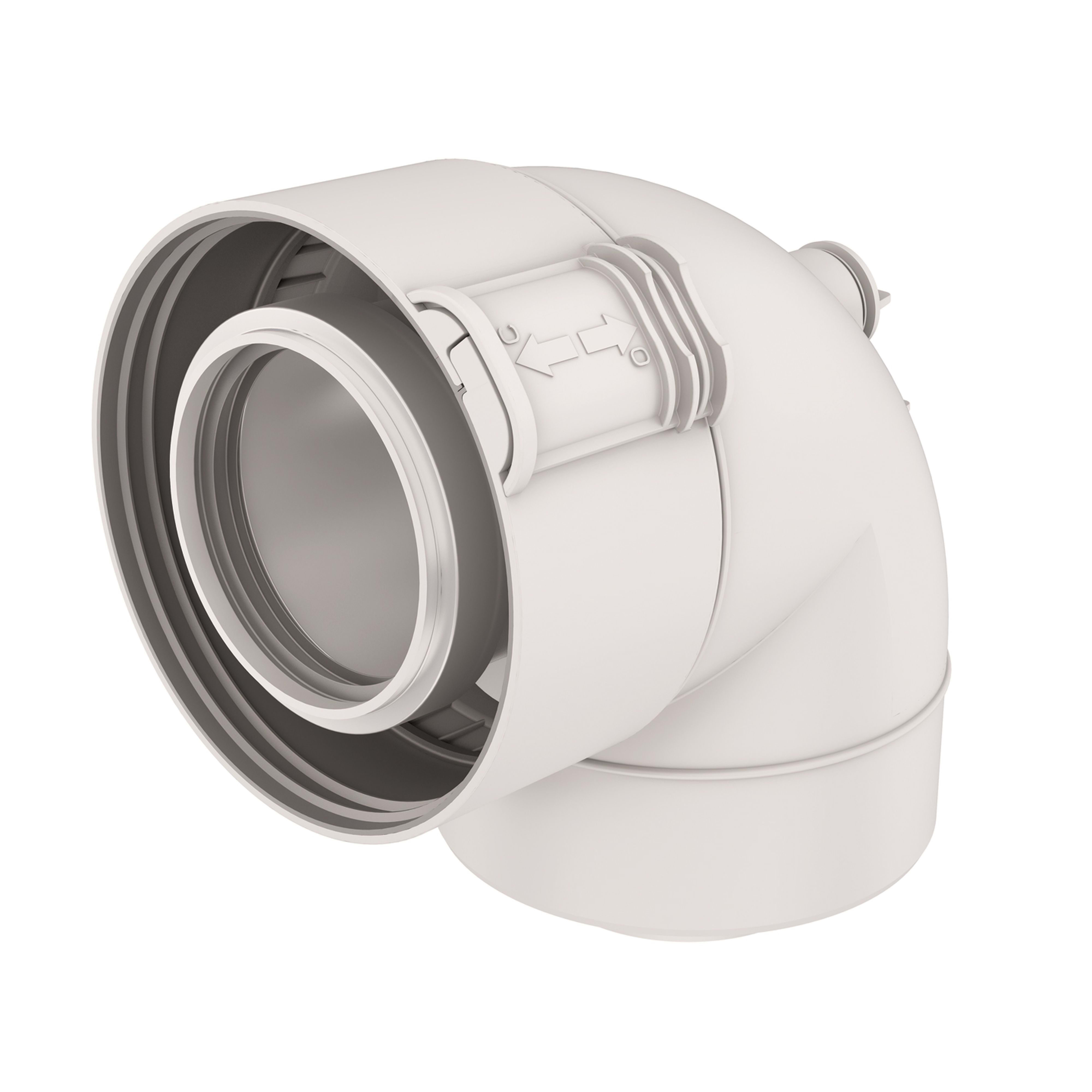 Ubbink France - Coude 60/100 PPtl/PP 87° avec prise de pression condensation Sekurit