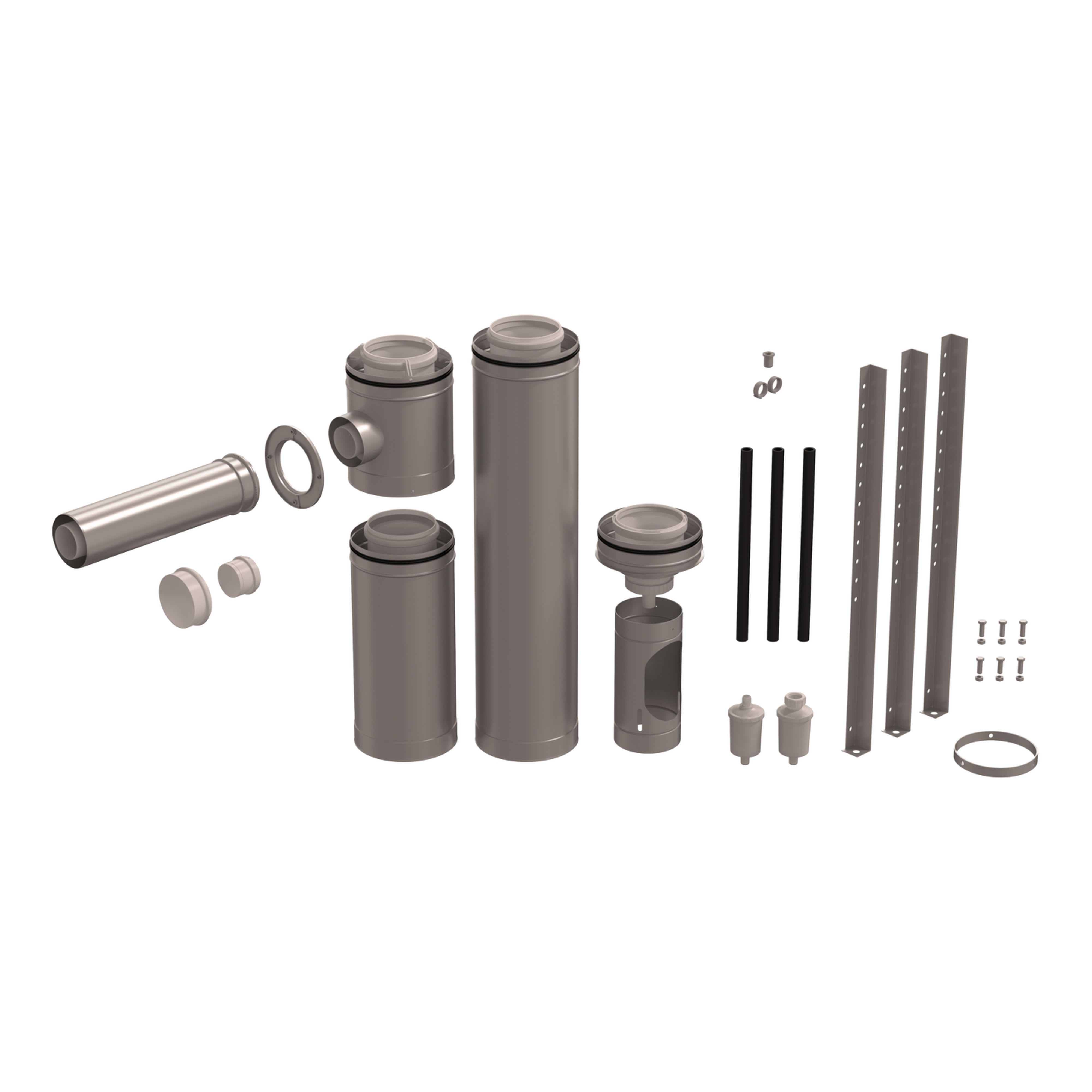 Ubbink France - Kit départ 3CET concentrique D125/200mm 1 Appareil avec support trépied