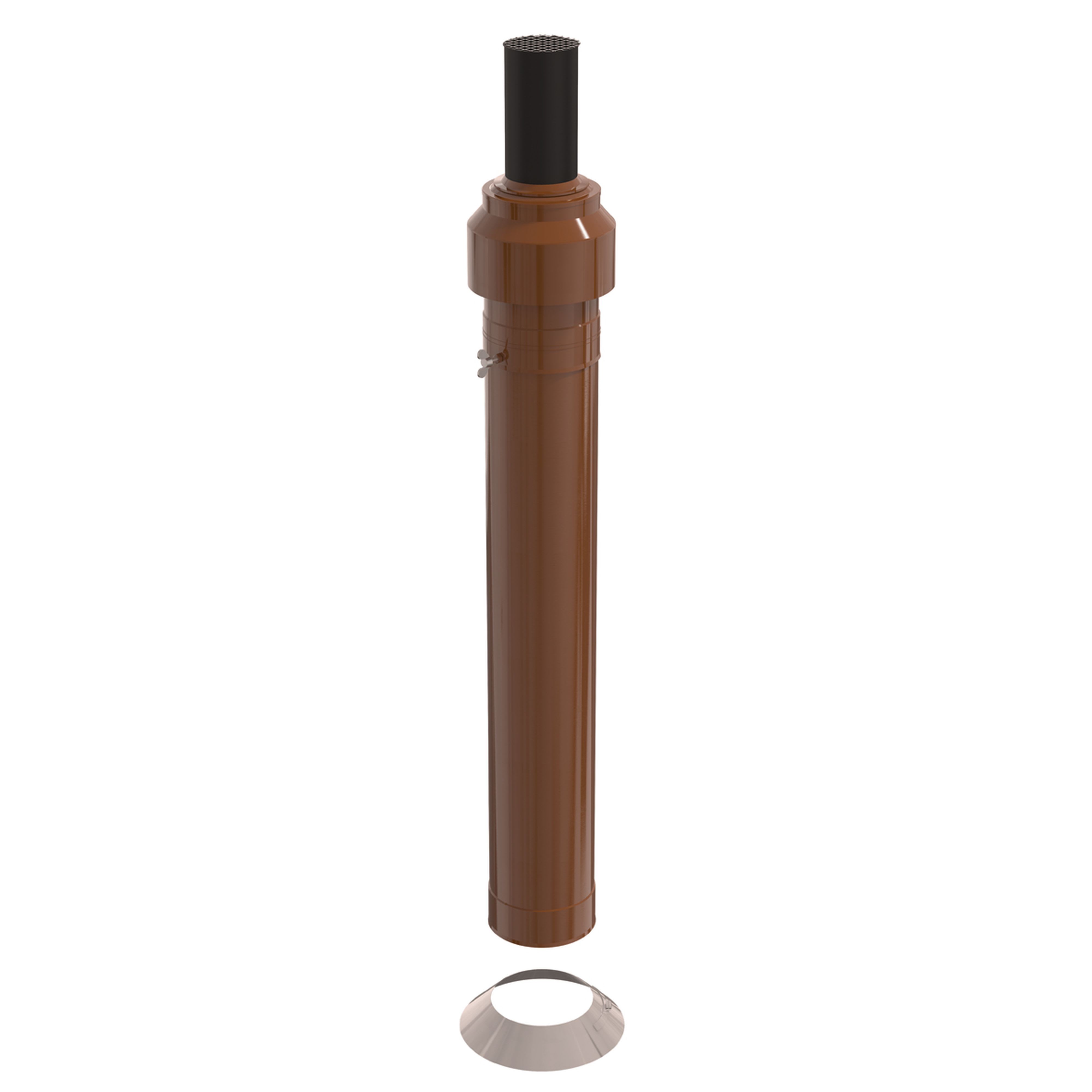 Ubbink France - Kit 3CEp de toiture D80/130mm PPtl/acier haut.1500mm avec terminal ocre
