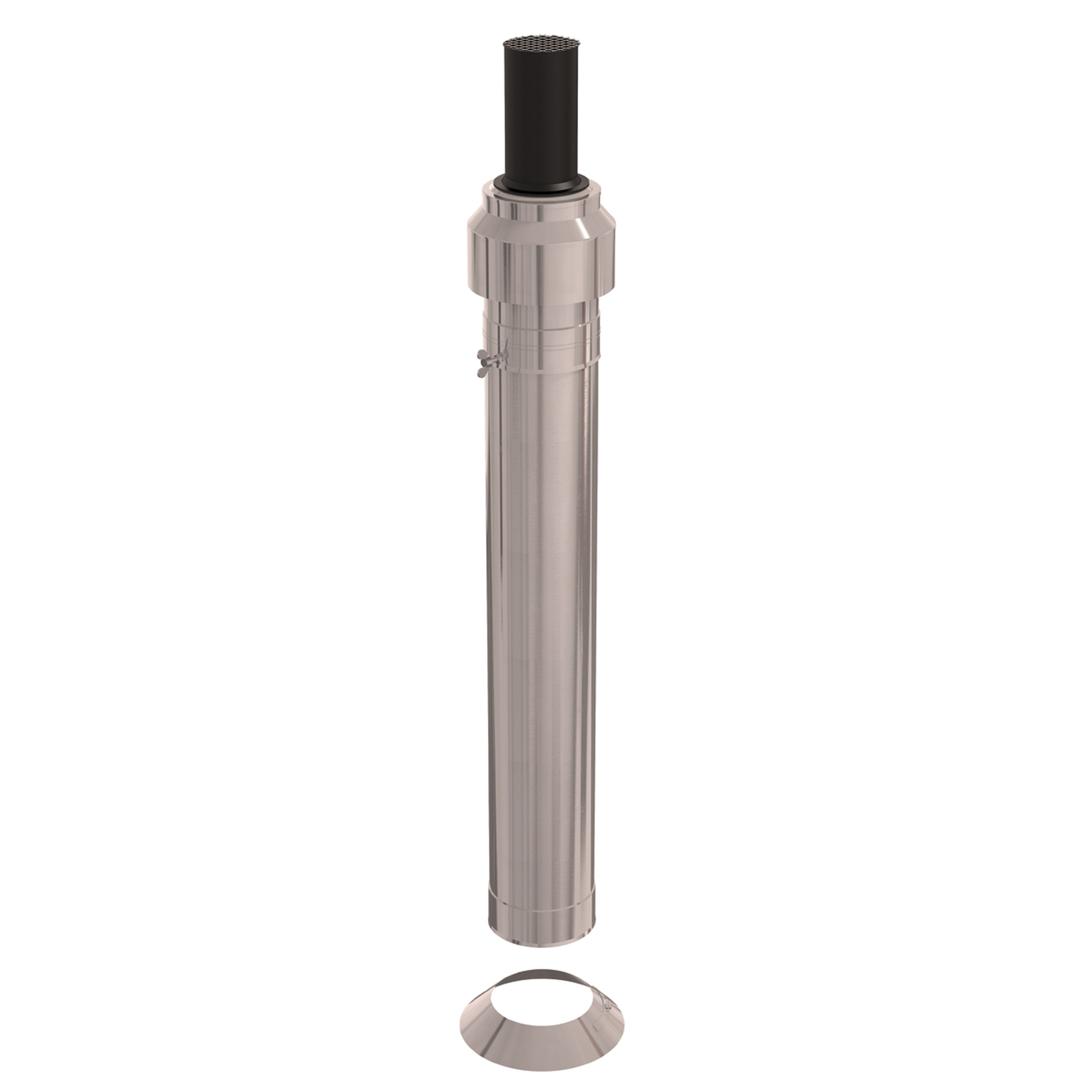 Ubbink France - Kit 3CEp de toiture D80/130mm PPtl/acier haut.1500mm avec terminal inox