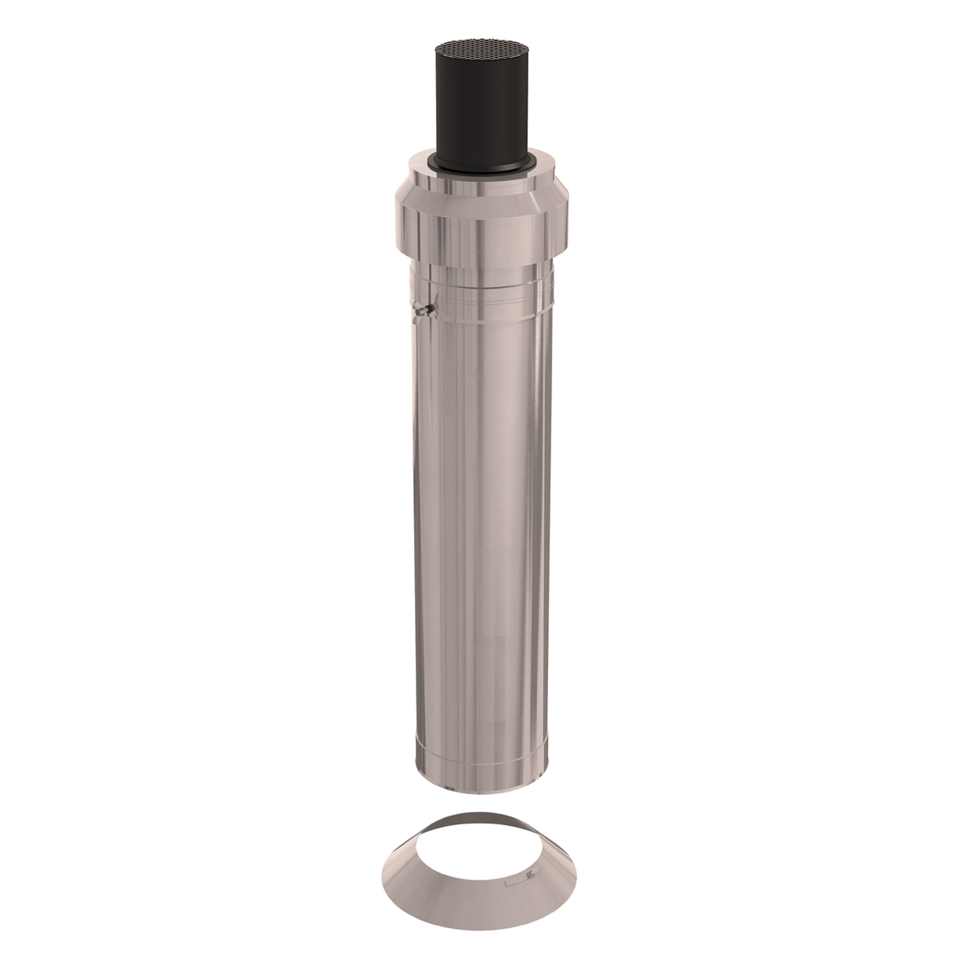 Ubbink France - Kit 3CEp de toiture D125/200mm PPtl/acier haut.1500mm avec terminal inox