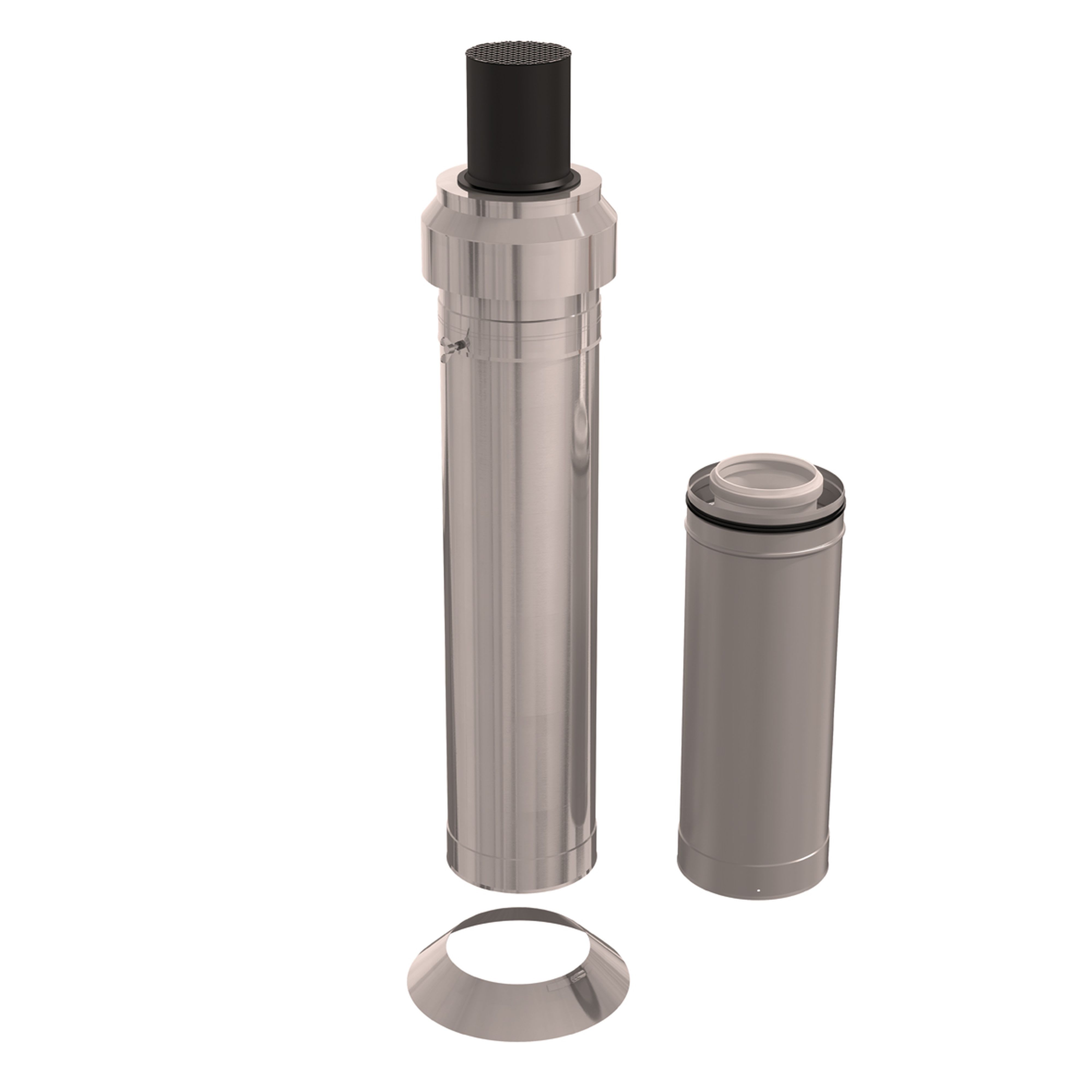 Ubbink France - Kit 3CEp de toiture D125/200mm PPtl/acier haut.2000mm avec terminal inox
