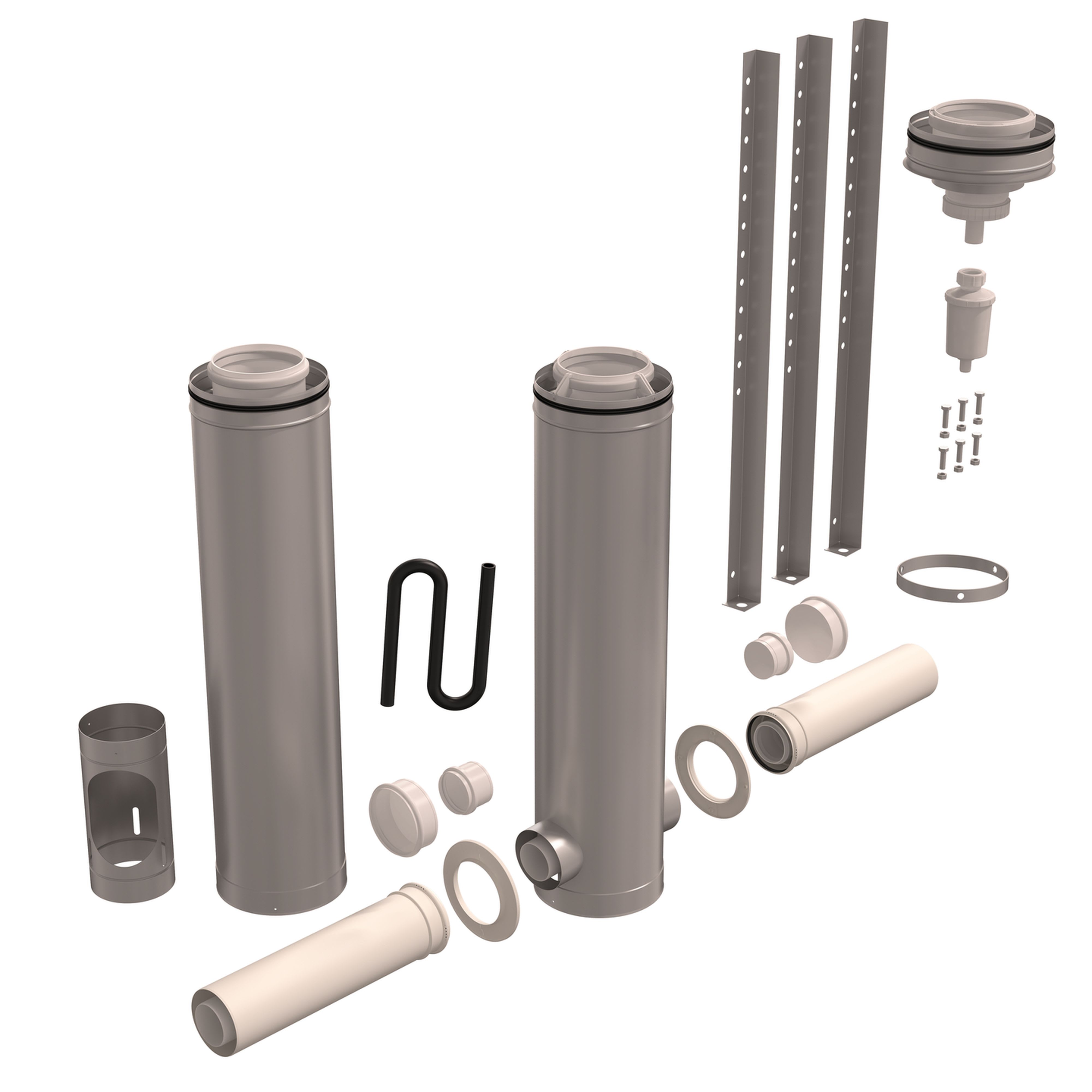 Ubbink France - Kit départ Rolux 3CEp Condensation D160/250mm 2 app. à 180° trépied