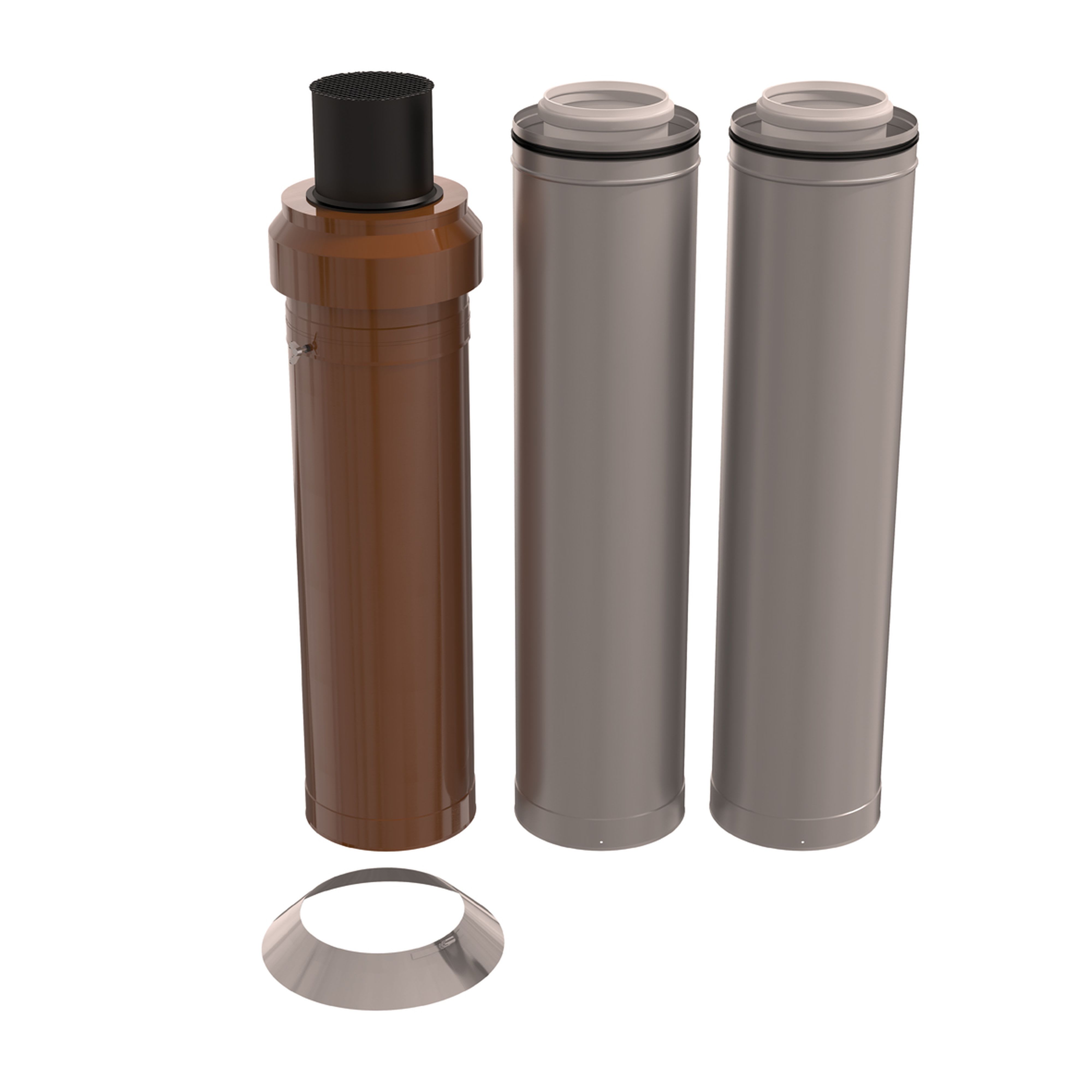 Ubbink France - Kit terminal Rolux 3CEp Condensation D160/250mm ocre haut.2500mm