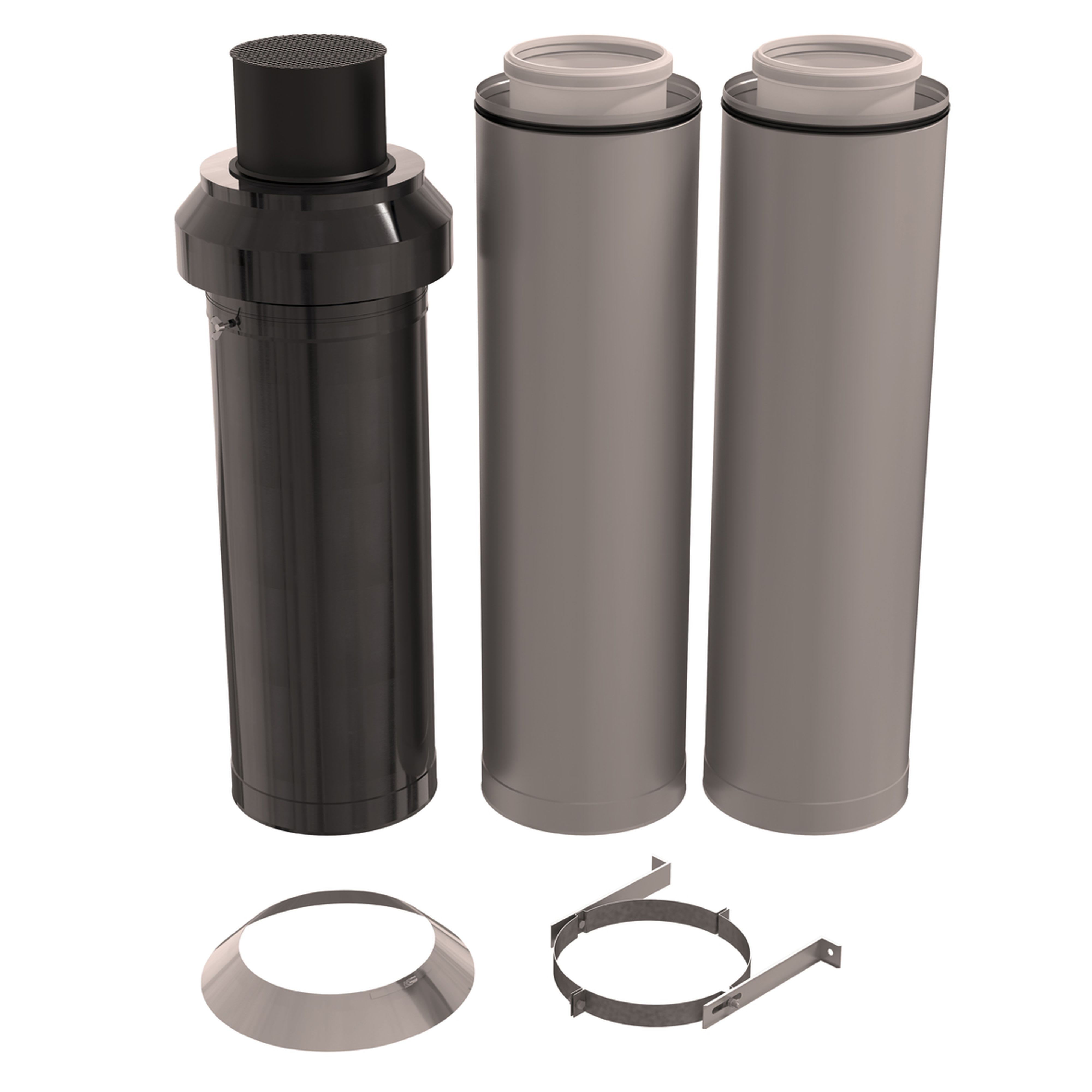 Ubbink France - Kit terminal Rolux 3CEp Condensation D200/300mm noir haut.2500mm