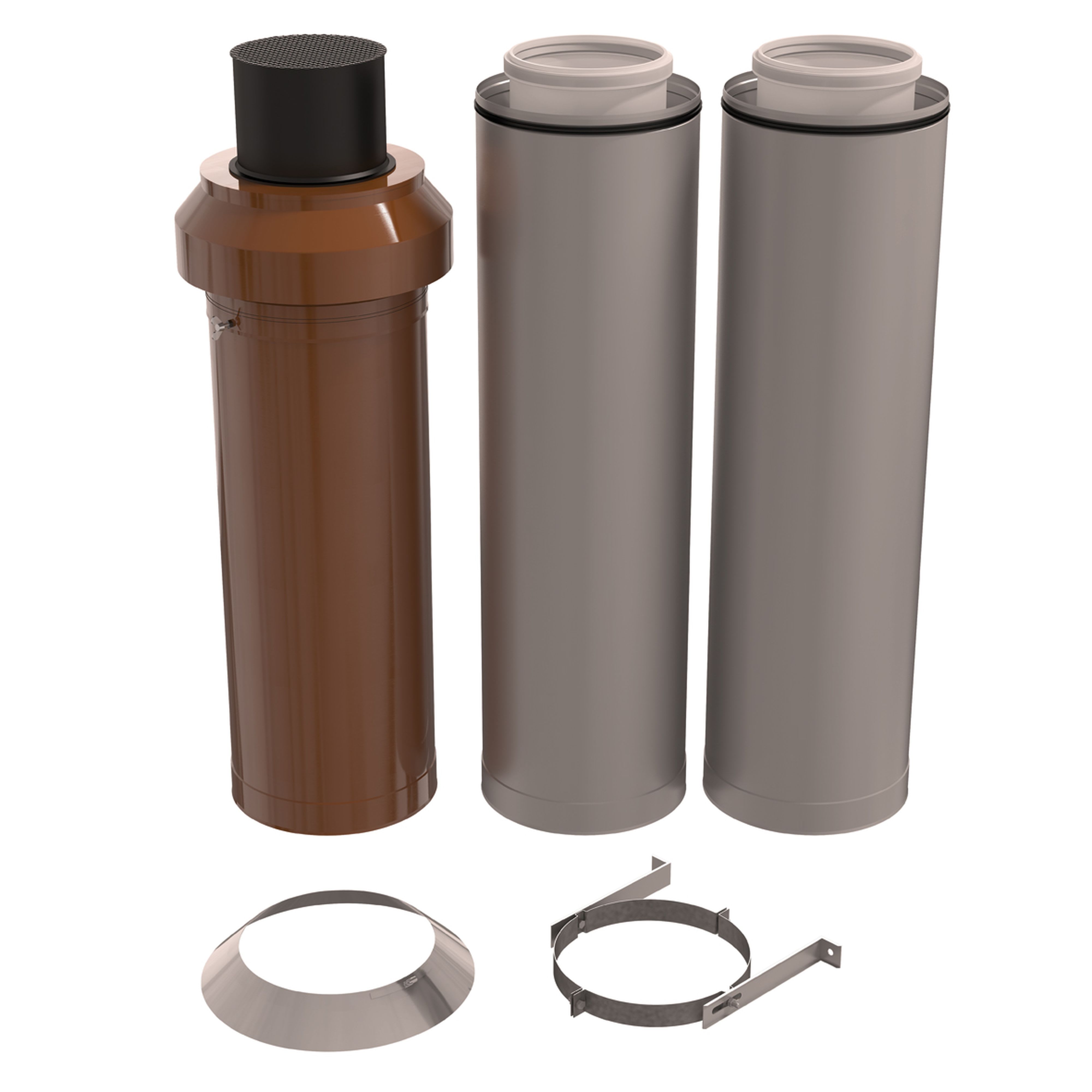 Ubbink France - Kit terminal Rolux 3CEp Condensation D200/300mm ocre haut.2500mm