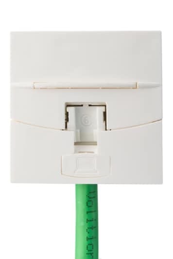 Corning - Prise RJ45 Cat 6A SN STP Blindée 45x45 3 entrées, Blanc (ancienne réf K6ASN45W)