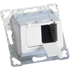 Corning - Plaque murale 2 ports, inclinée, en saillie, 2 modules LAN, blanc