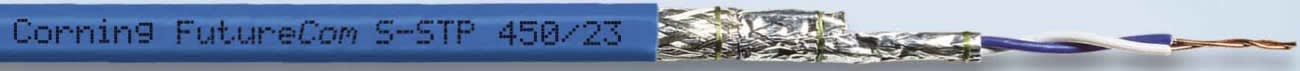 Corning - Câble Catégorie 6A S/FTP LSZH-3 AWG23 Dca 250M 4 paires Gaine bleue