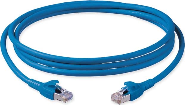 Corning - Cordon Catégorie 6A, S/FTP AWG 26 LSZH Bleu, 2xRJ45, 4 paires, 10m