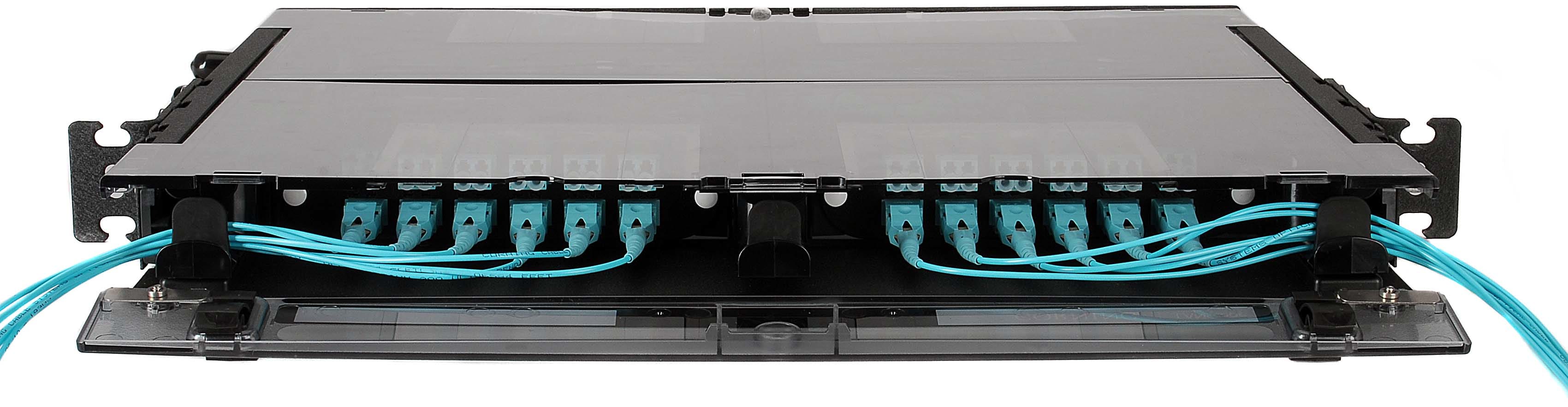 Corning - Tiroir optique coulissant 1U CCH pour 2 panneaux / K7 CCH (horizontal), noir