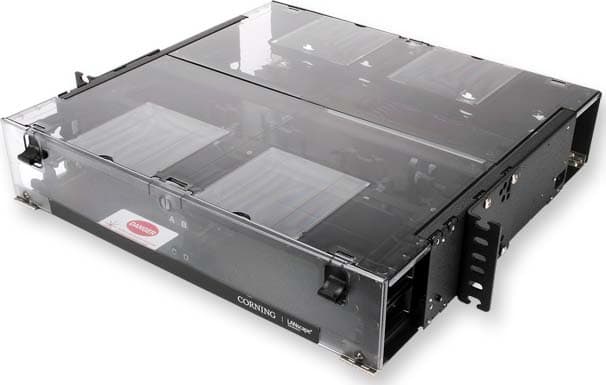 Corning - Tiroir optique coulissant 2U CCH pour 4 panneaux CCH ou K7 (horizontal), noir