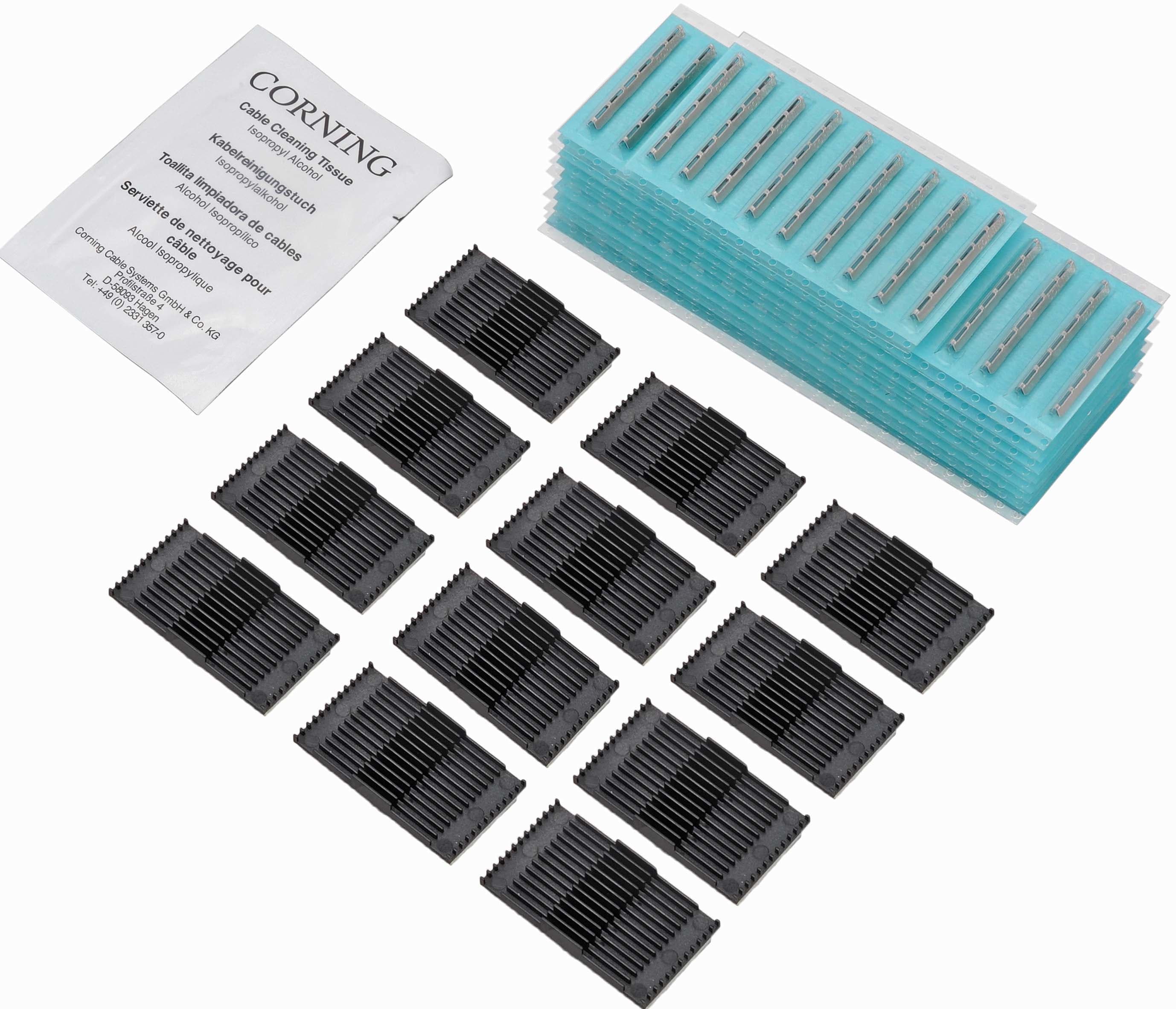 Corning - Kit de sertissage CCH : 12 organisateurs et protecteurs d'épissures (144 FO max)