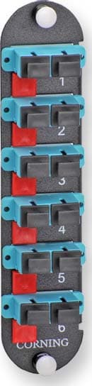 Corning - Panneau optique CCHE-CP avec 6 raccords SC duplex monomode pour 12 fibres