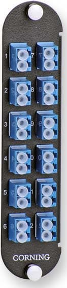 Corning - Panneau optique CCHE-CP avec 12 raccords LC duplex SM pour 24 fibres