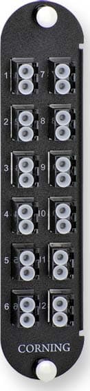 Corning - Panneau optique CCHE-CP avec 12 raccords LC duplex MM G50 pour 24 fibres