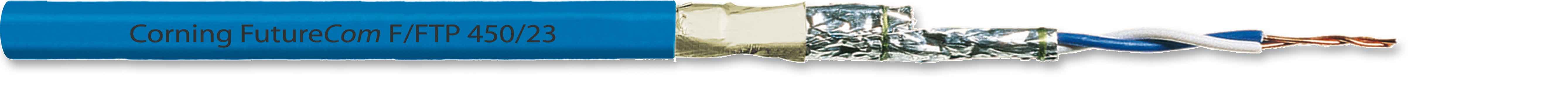 Corning - Câble Catégorie 6 F/FTP LSOH-3 AWG23 Dca 500M 4 paires Gaine bleue