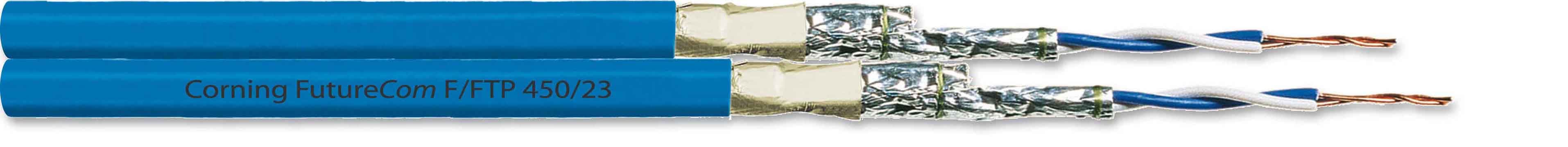 Corning - Câble Catégorie 6 F/FTP LSOH-3 AWG23 Dca 500M 2x4 paires Gaine bleue