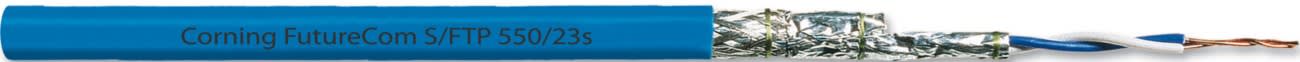 Corning - Câble Catégorie 6A S/FTP LSZH-3 AWG23 Dca 1000M 4 paires Gaine bleue