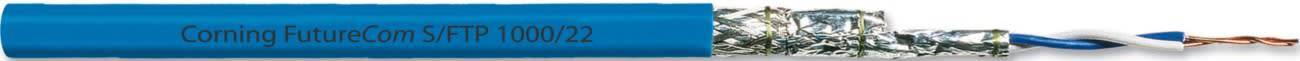 Corning - Câble Catégorie 7A S/FTP LSZH-3 AWG22 Dca 1000M 4 paires Gaine bleue
