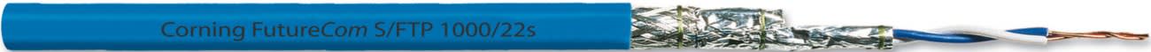 Corning - Câble Catégorie 7A S/FTP LSZH-1 AWG22 Dca 1000M 4 paires Gaine bleue